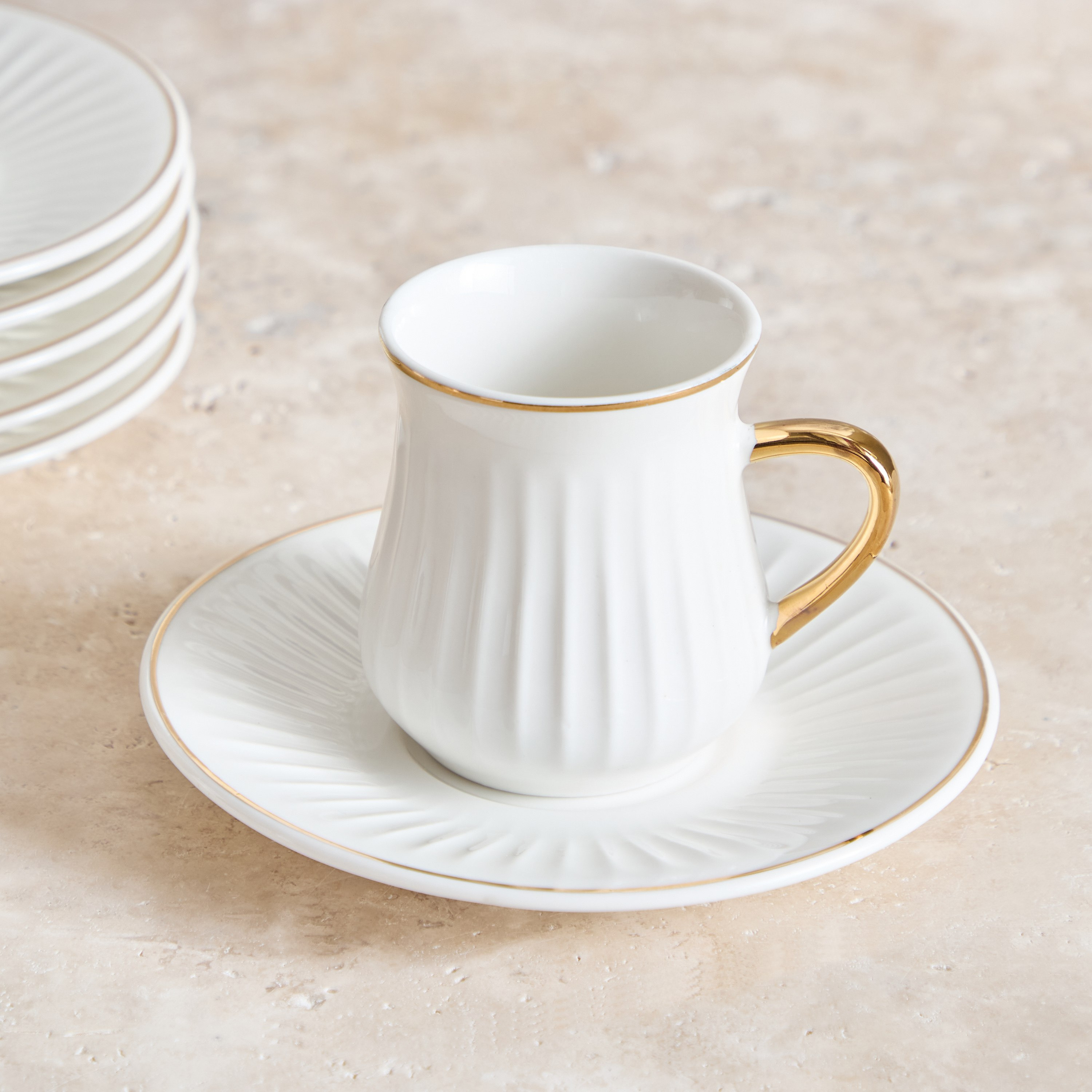 طقم فناجين إسبريسو وصحون 12 قطعة من عامر - 100 مل-hbxhomeware-hbxkitchen-image-3