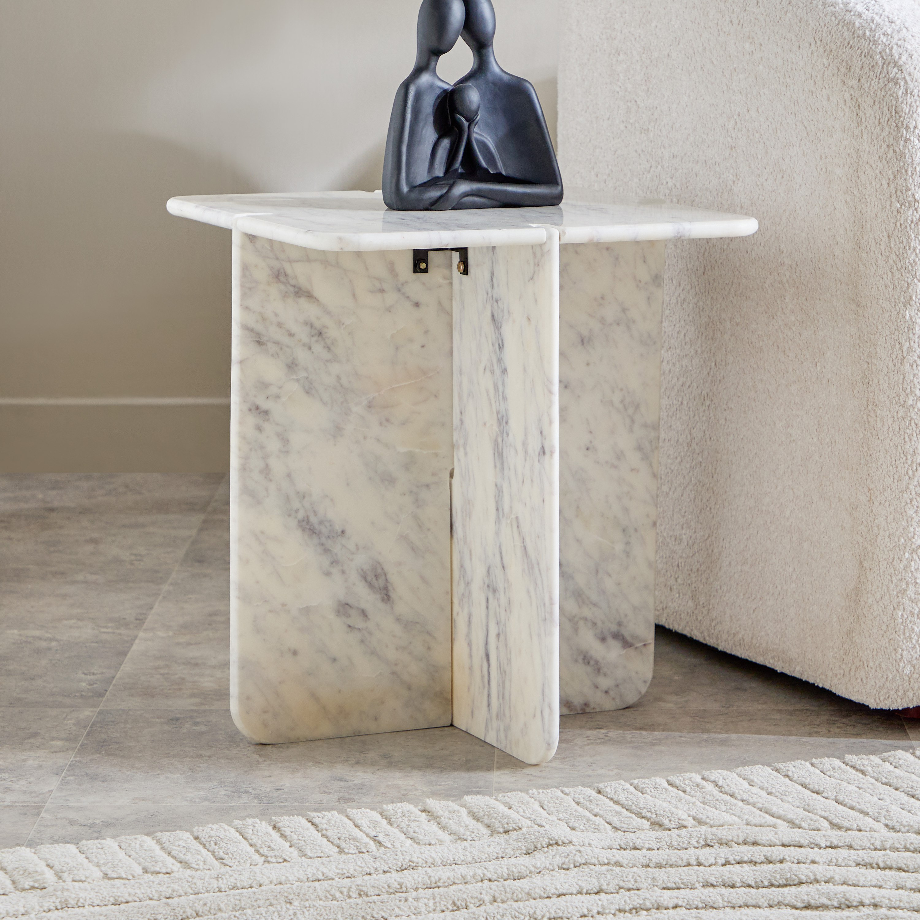 Vendra Viola Genuine Marble End Table-hbxfurniture-livingroom-endtables-image-1