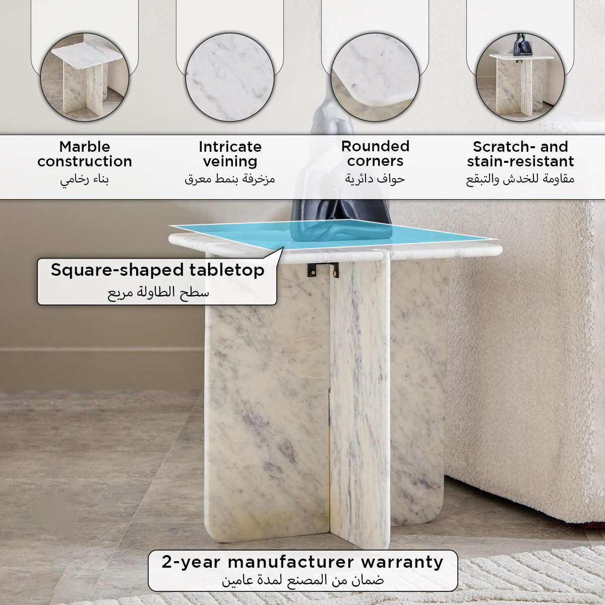 Vendra Viola Genuine Marble End Table-hbxfurniture-livingroom-endtables-image-4