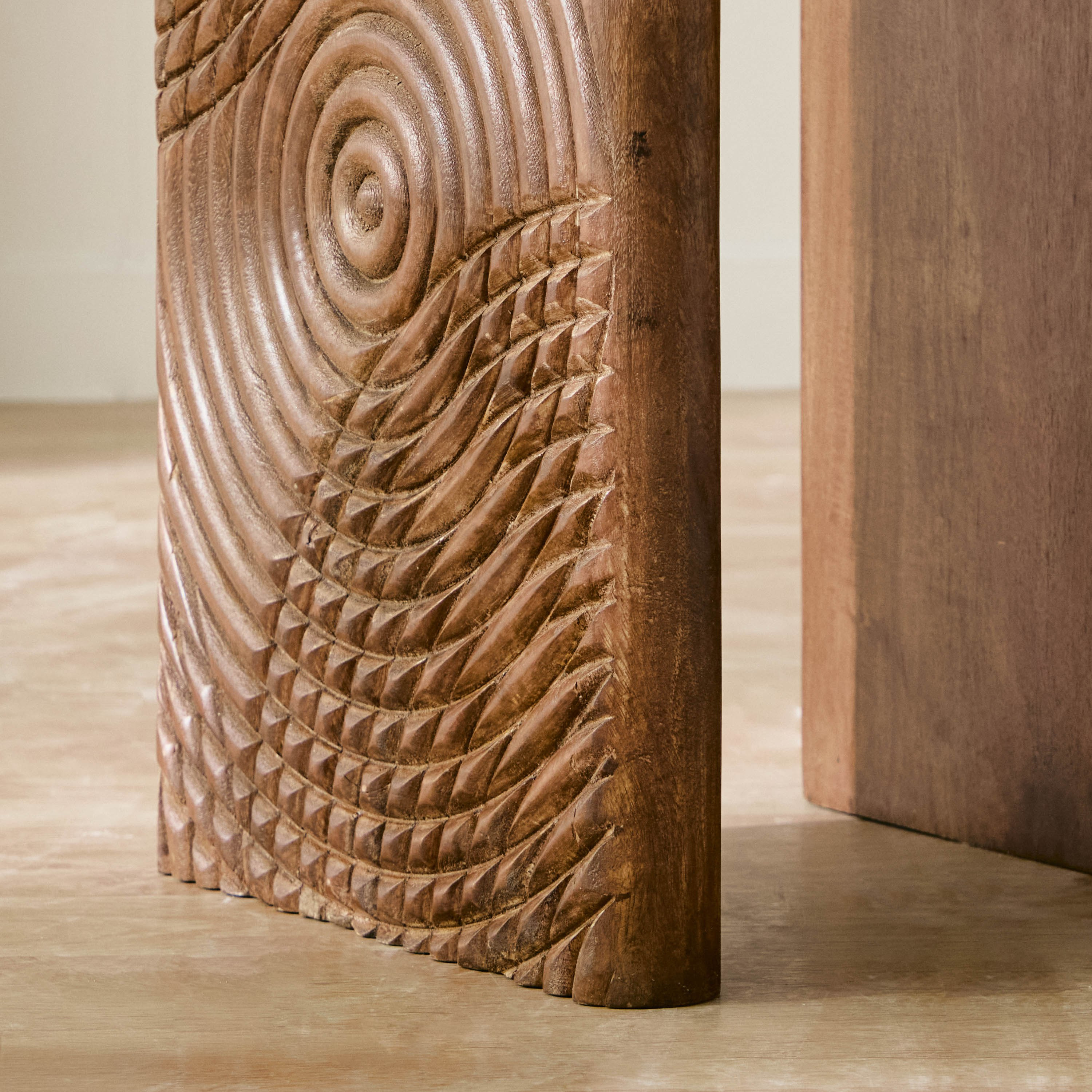 Vendra Engrave Genuine Marble Top End Table with Solid Wood Base-hbxfurniture-livingroom-endtables-image-5