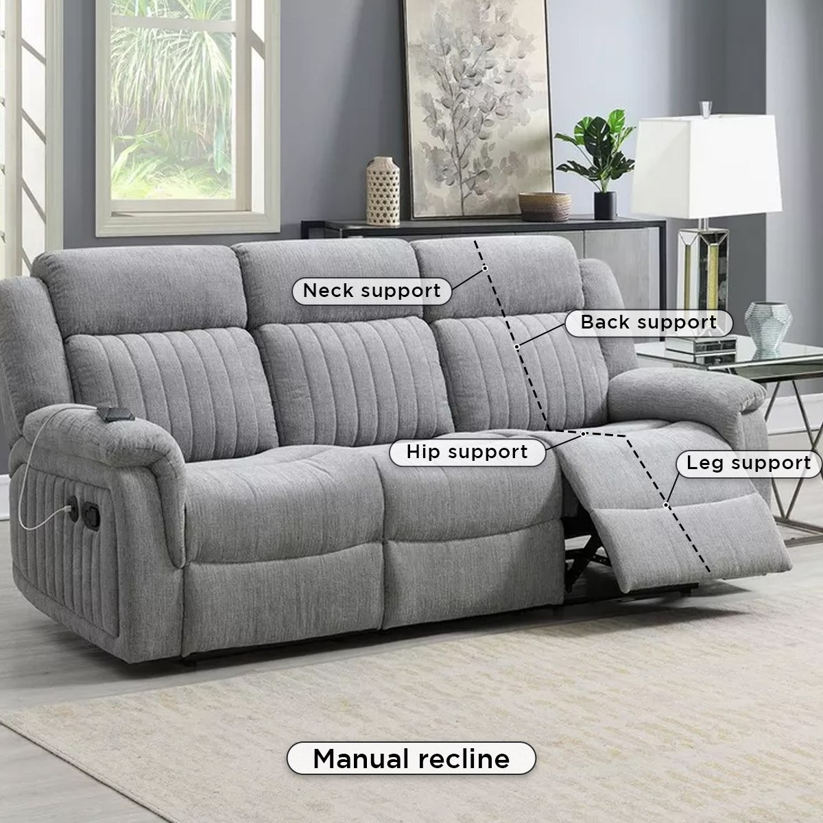 Griffen 3-Seater Recliner Fabric Sofa with USB-hbxfurniture-sofasandarmchairs-reclinersofas-image-6