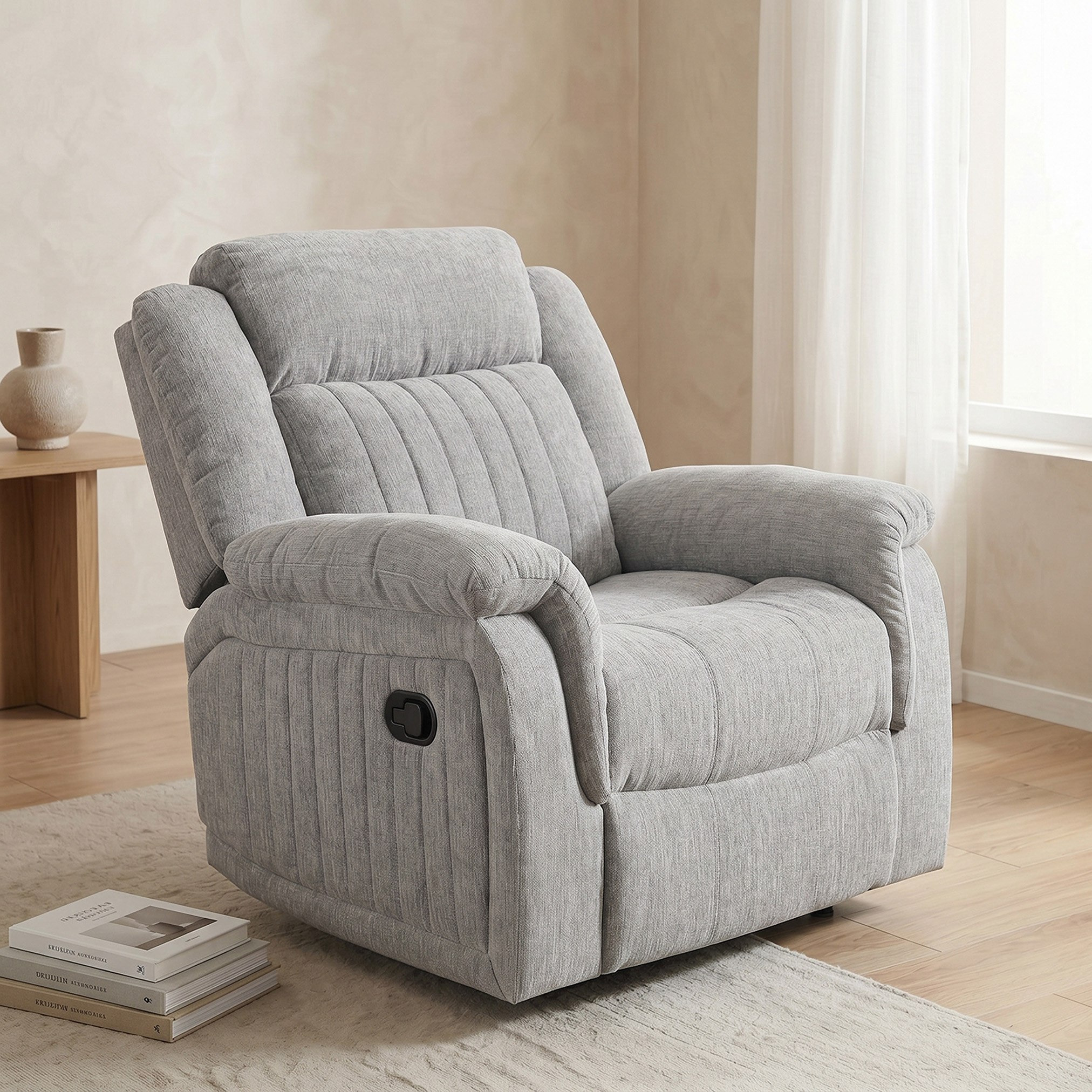 Griffen 1-Seater Recliner Fabric Sofa-hbxfurniture-sofasandarmchairs-reclinersofas-image-1