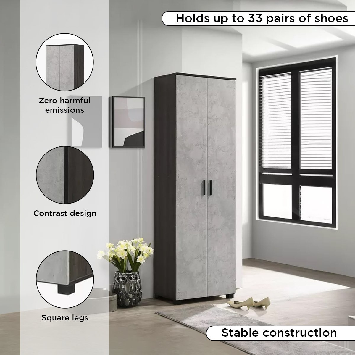 خزانة أحذية طويلة لـ 33 زوج من كابري-hbxbedroom-shoecabinetsandracks-image-5