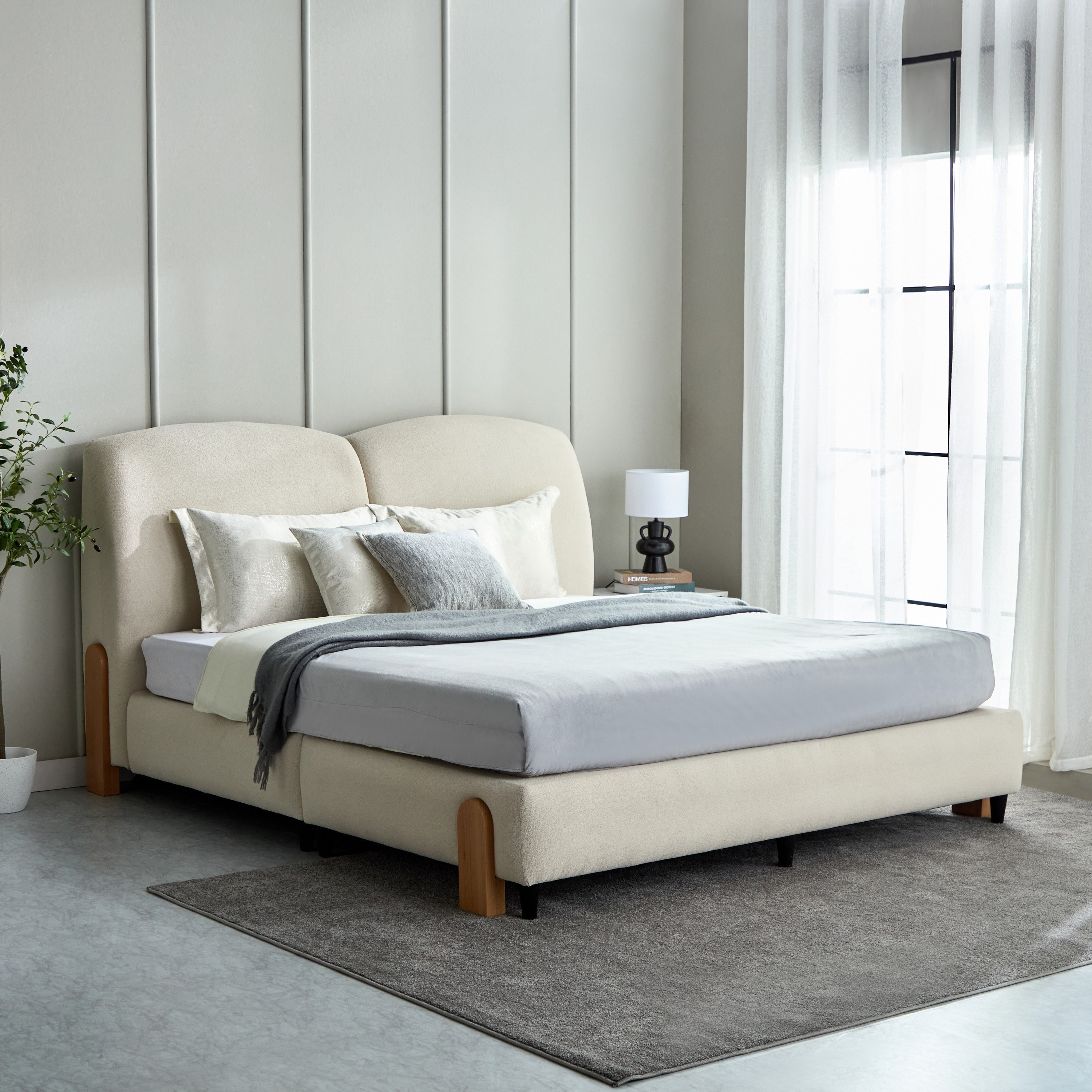 Movo Nordica Abby Upholstered King Bed - 180x200 cm-PROMO_HB_UAE_HBX10_250526-image-1