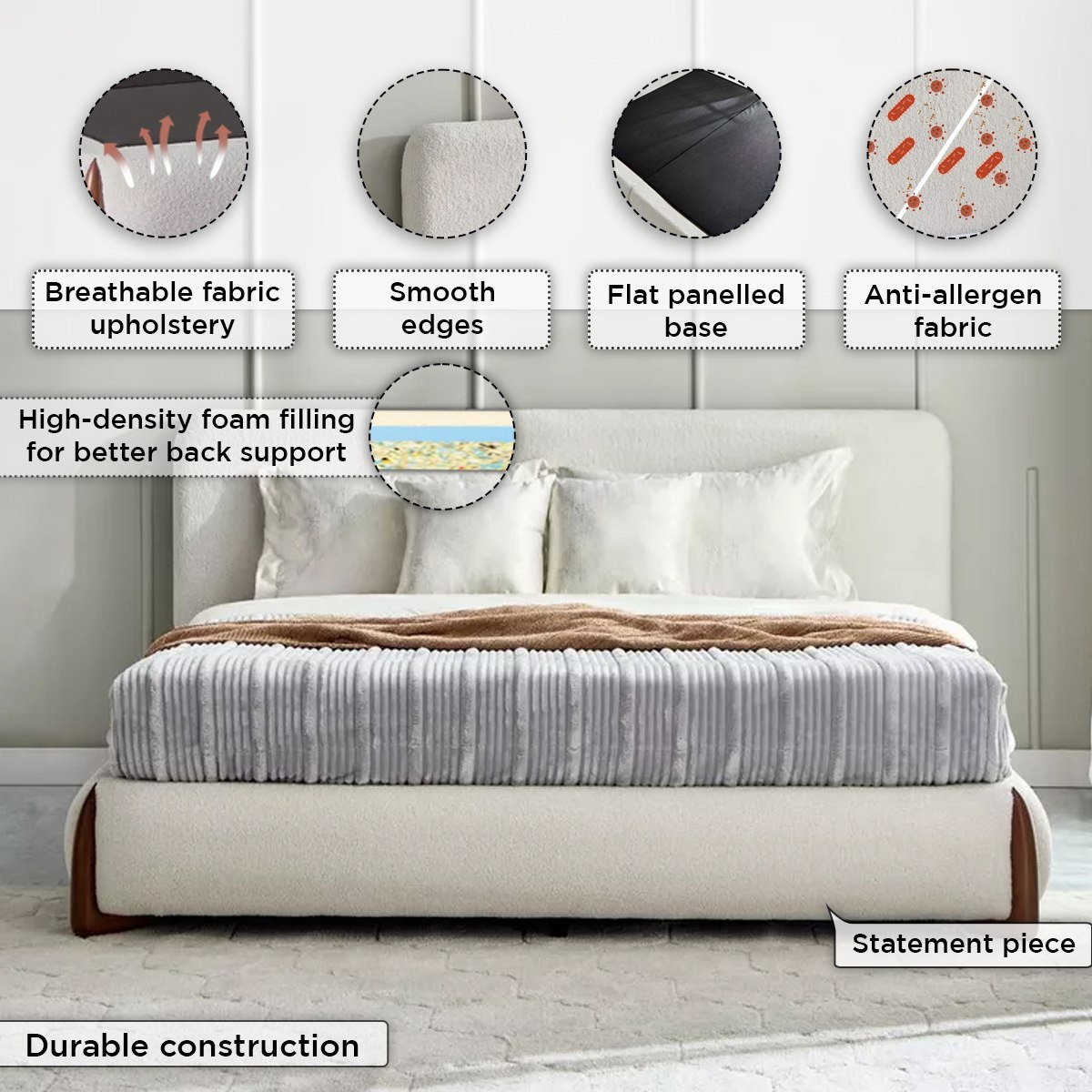 Movo Pearl Tuscany Upholstered King Bed - 180x200 cm-PROMO_HB_UAE_HBX10_250526-image-5