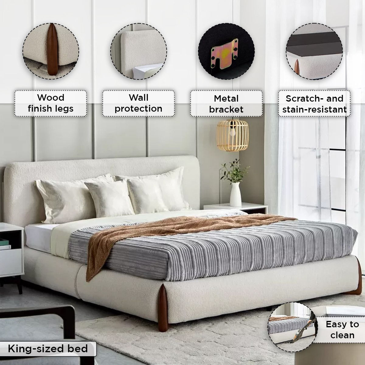 Movo Pearl Tuscany Upholstered King Bed - 180x200 cm-PROMO_HB_UAE_HBX10_250526-image-6