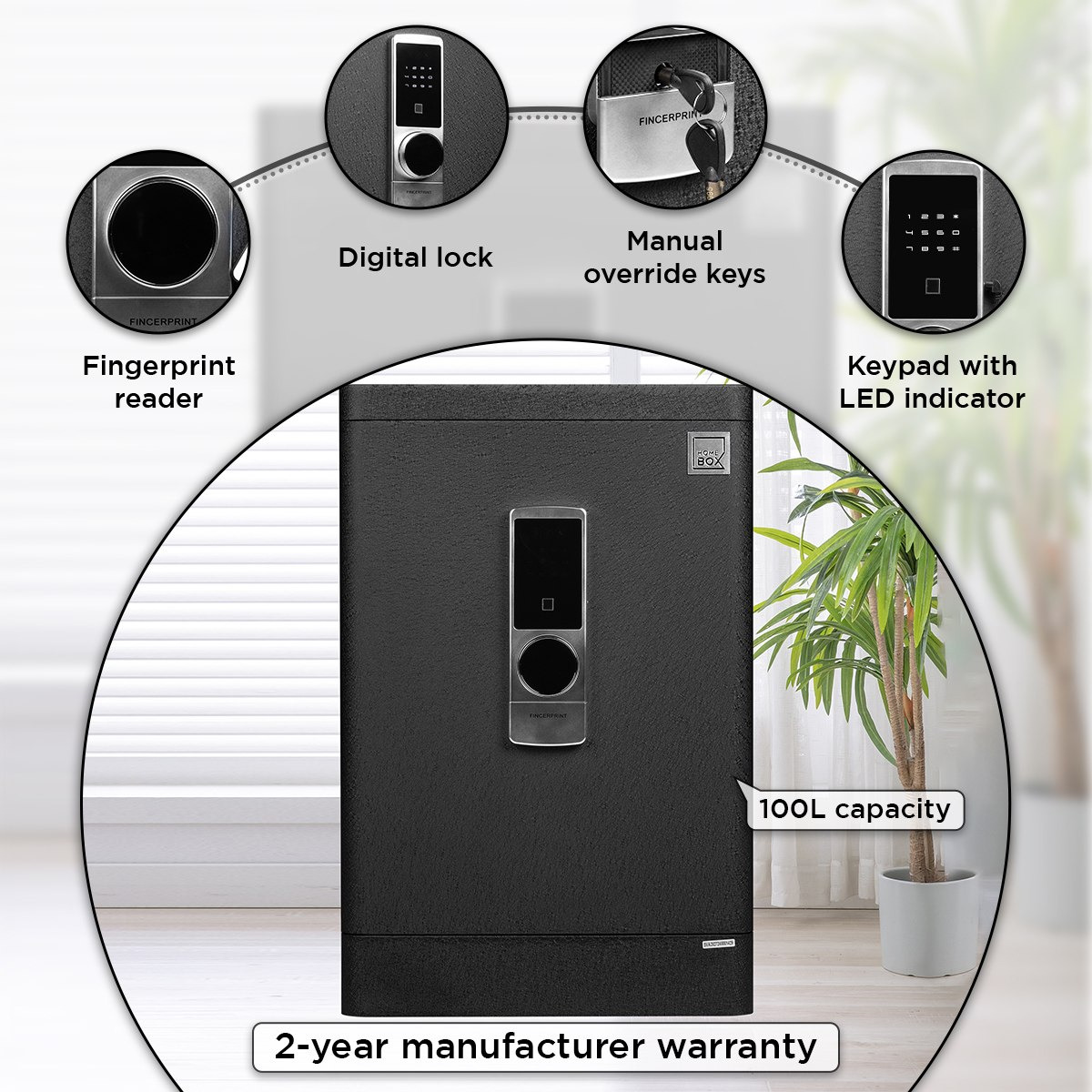 Topaz Jewellery Digital Home Safe with Fingerprint Reader and Drawer - 45x40x70 cm-PROMO_HB_UAE_HBX10_250526-image-7