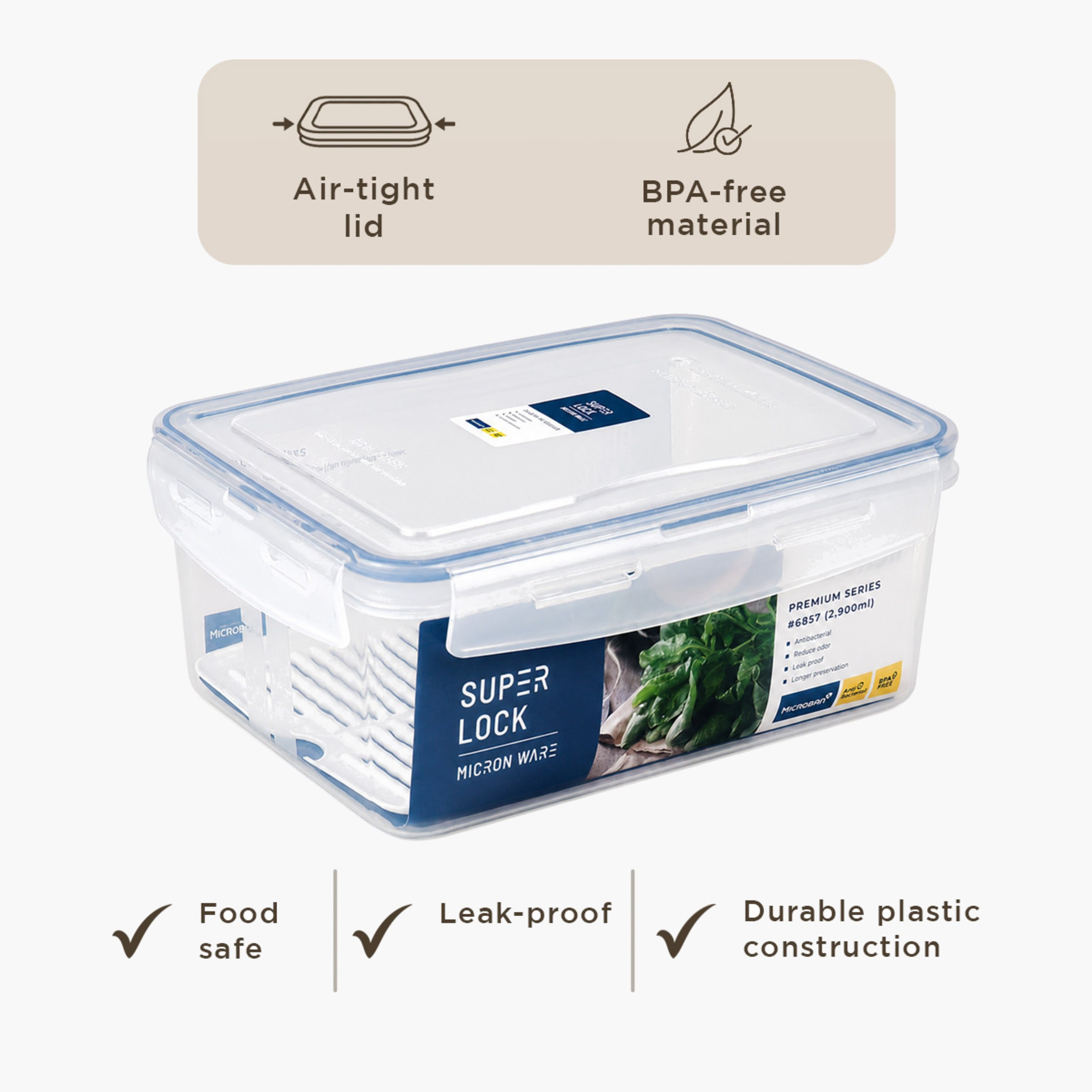Micronware Superlock Rectangle Storage Box - 2.9 L-hbxhomeware-hbxkitchen-image-9