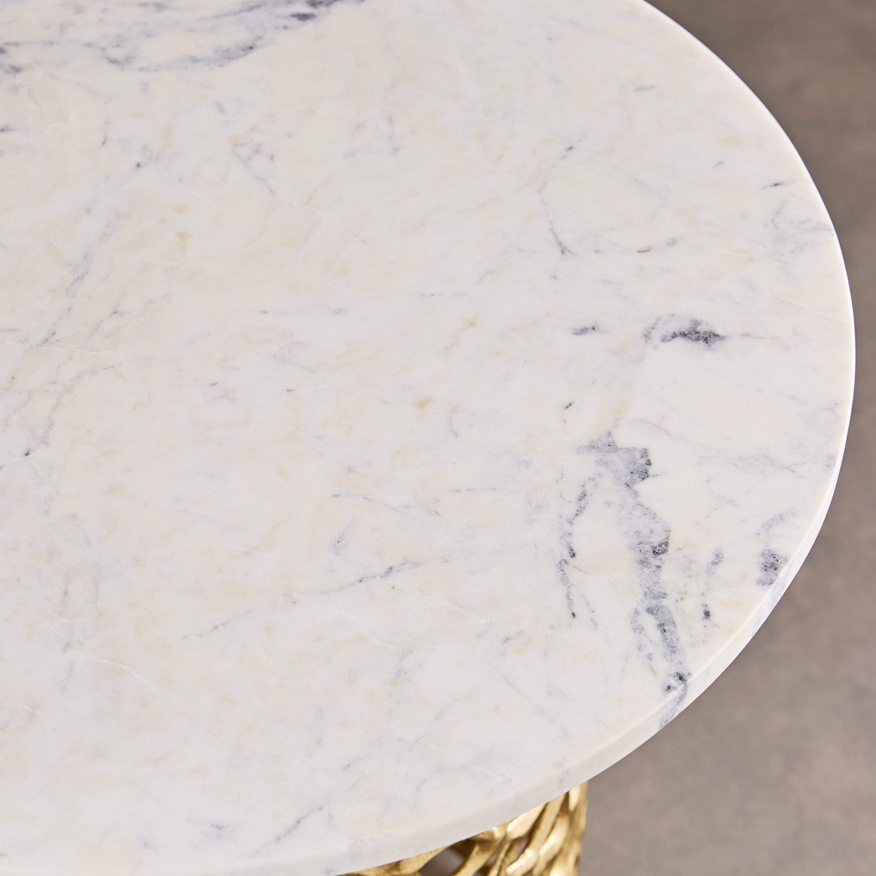 Cavon Dolce Genuine Marble Top End Table with Aluminium Casting Base-hbxfurniture-livingroom-endtables-image-6