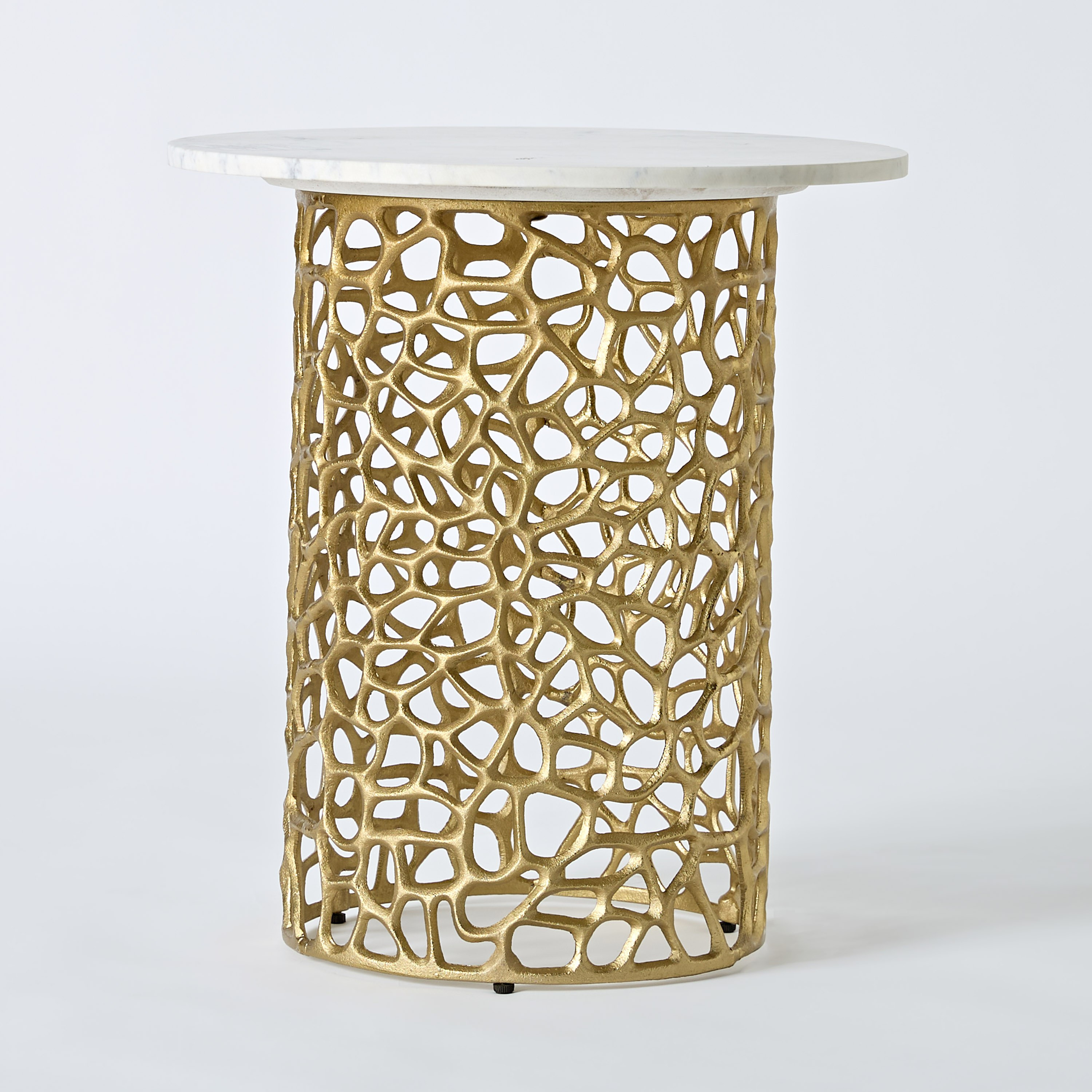 Cavon Dolce Genuine Marble Top End Table with Aluminium Casting Base-hbxfurniture-livingroom-endtables-image-8