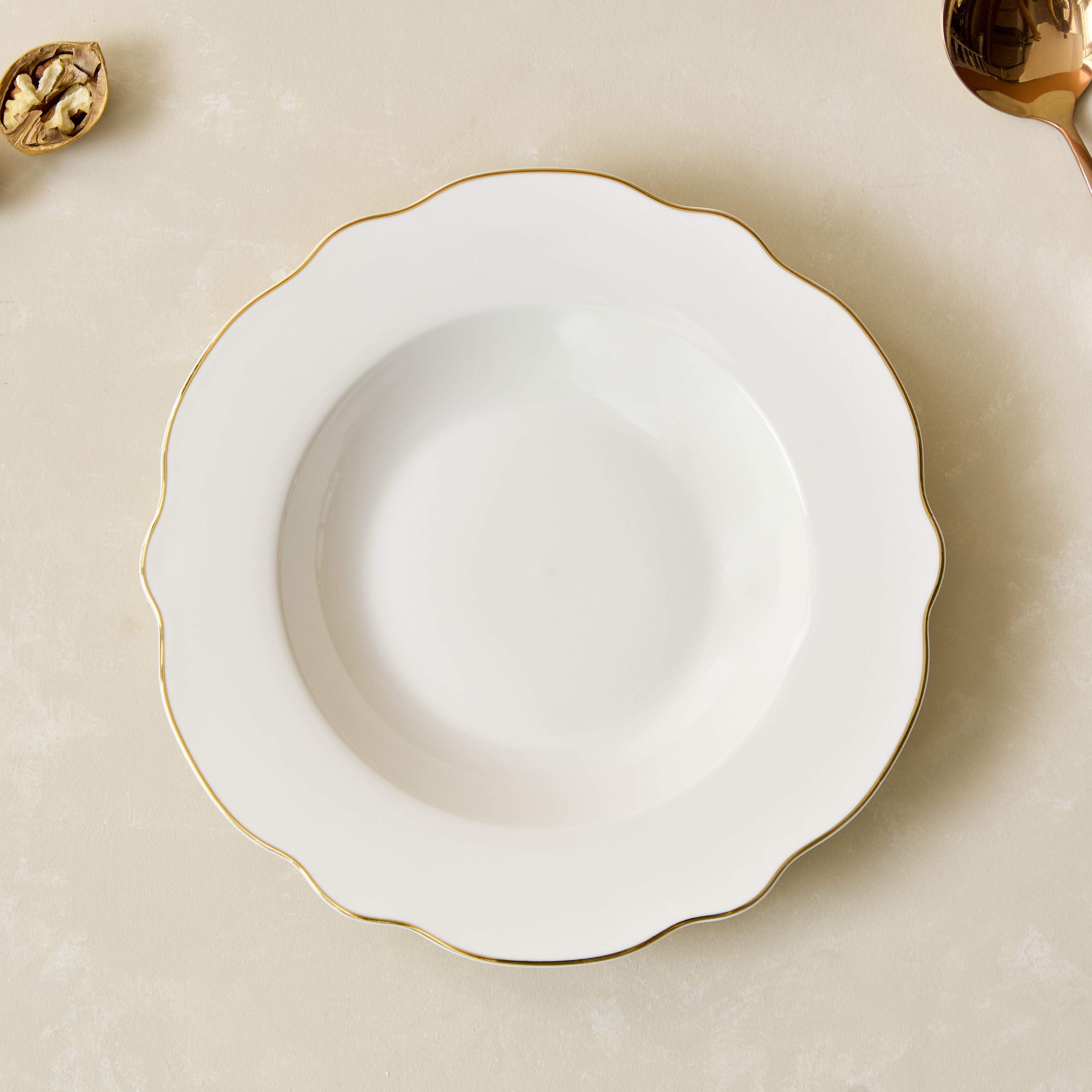 Ivory New Bone China Rim Soup Plate - 21 cm-hbxdecorandfurnishings-tabletop-crockery-image-2