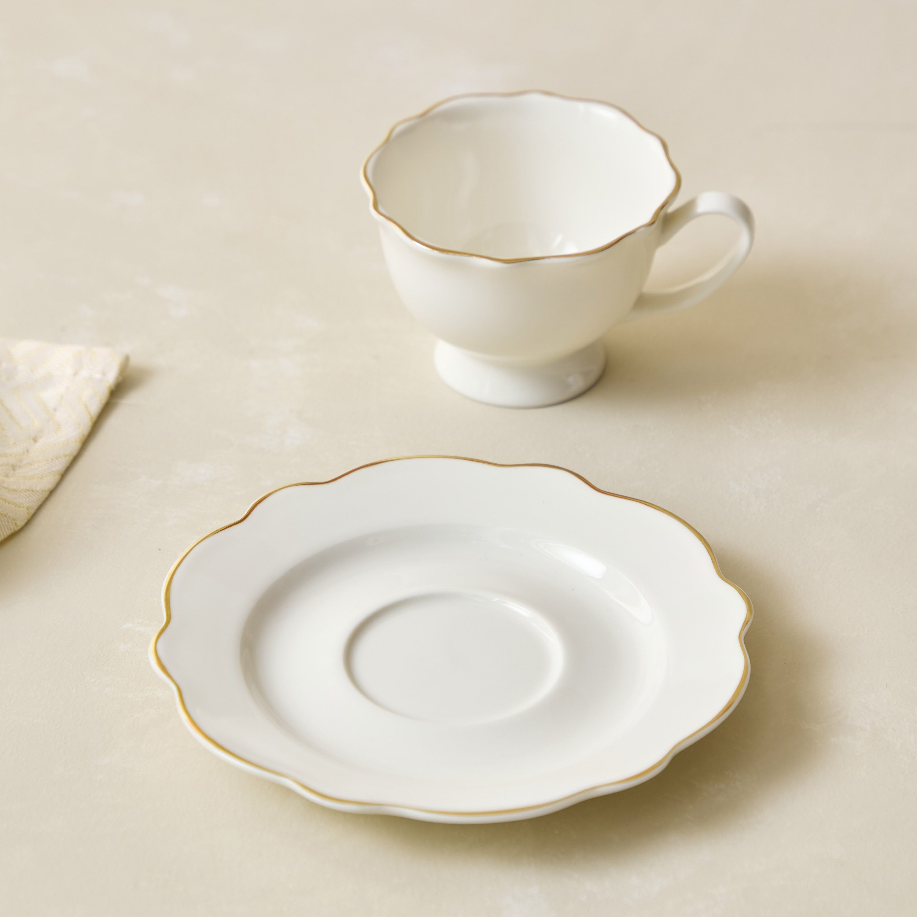 Ivory New Bone China Rim Espresso Cup and Saucer - 90 ml-hbxhomeware-hbxkitchen-image-2