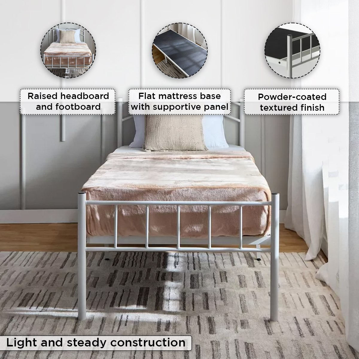 سرير فردي معدن -كورنيل فروست من موڤو  - 90x200 سم-hbxfurniture-bedsandbedsets-beds-single-image-5