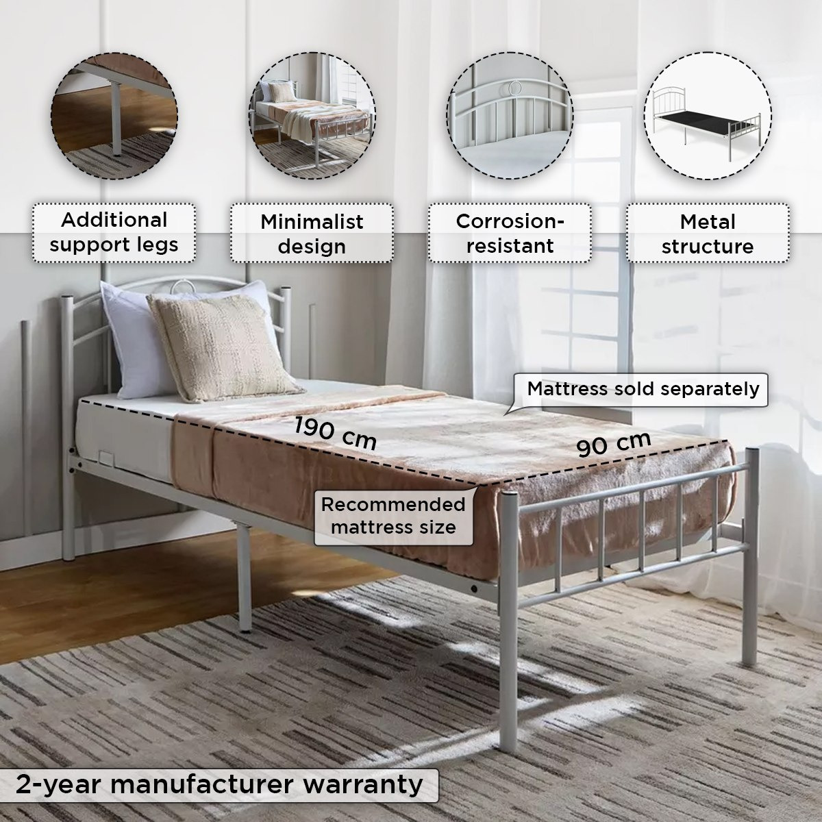 سرير فردي معدن -كورنيل فروست من موڤو  - 90x200 سم-hbxfurniture-bedsandbedsets-beds-single-image-4