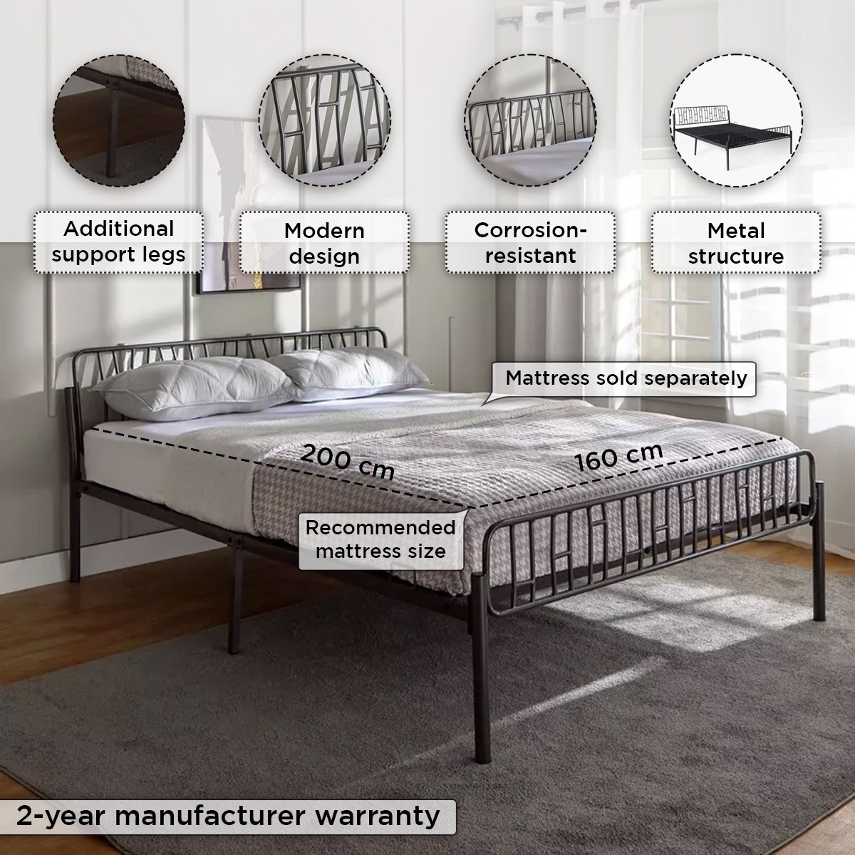 سرير كوين معدني - دارسي جونو من موڤو- 160x200 سم-hbxbedroom-bedsandbedsets-beds-queen-image-4