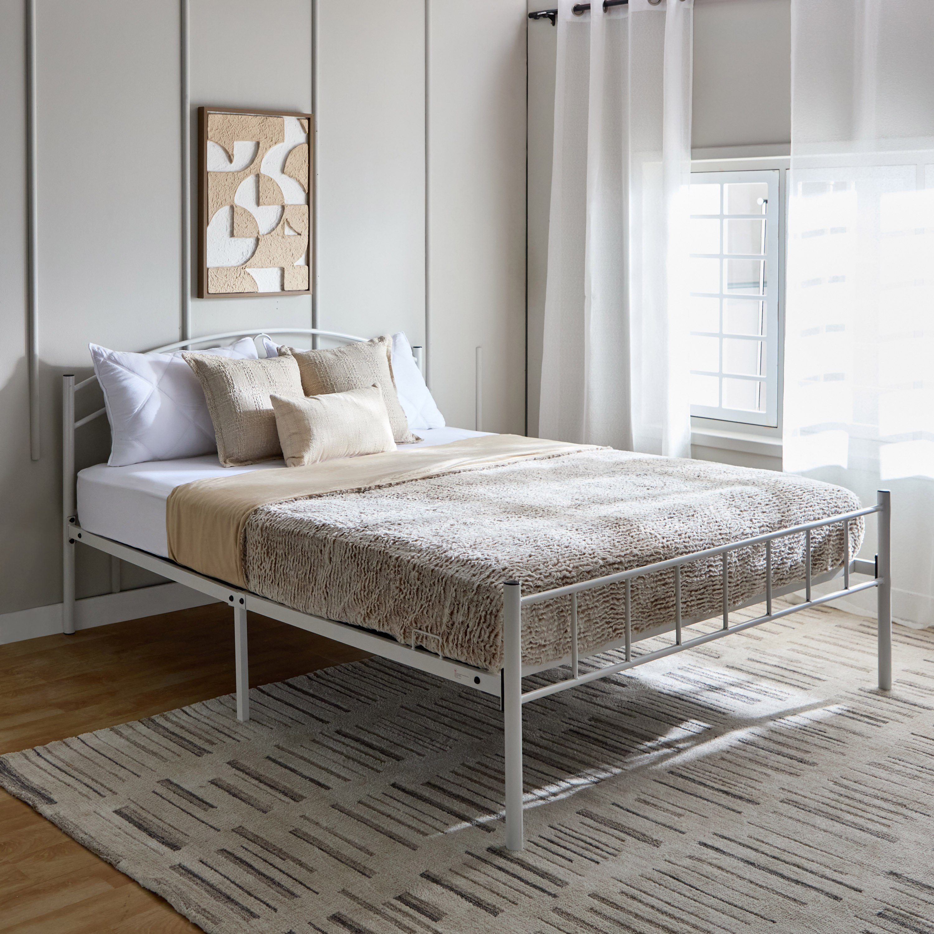 سرير كوين معدني - كورنيل فروست من موڤو - 140x200 سم-hbxbedroom-bedsandbedsets-beds-queen-image-1