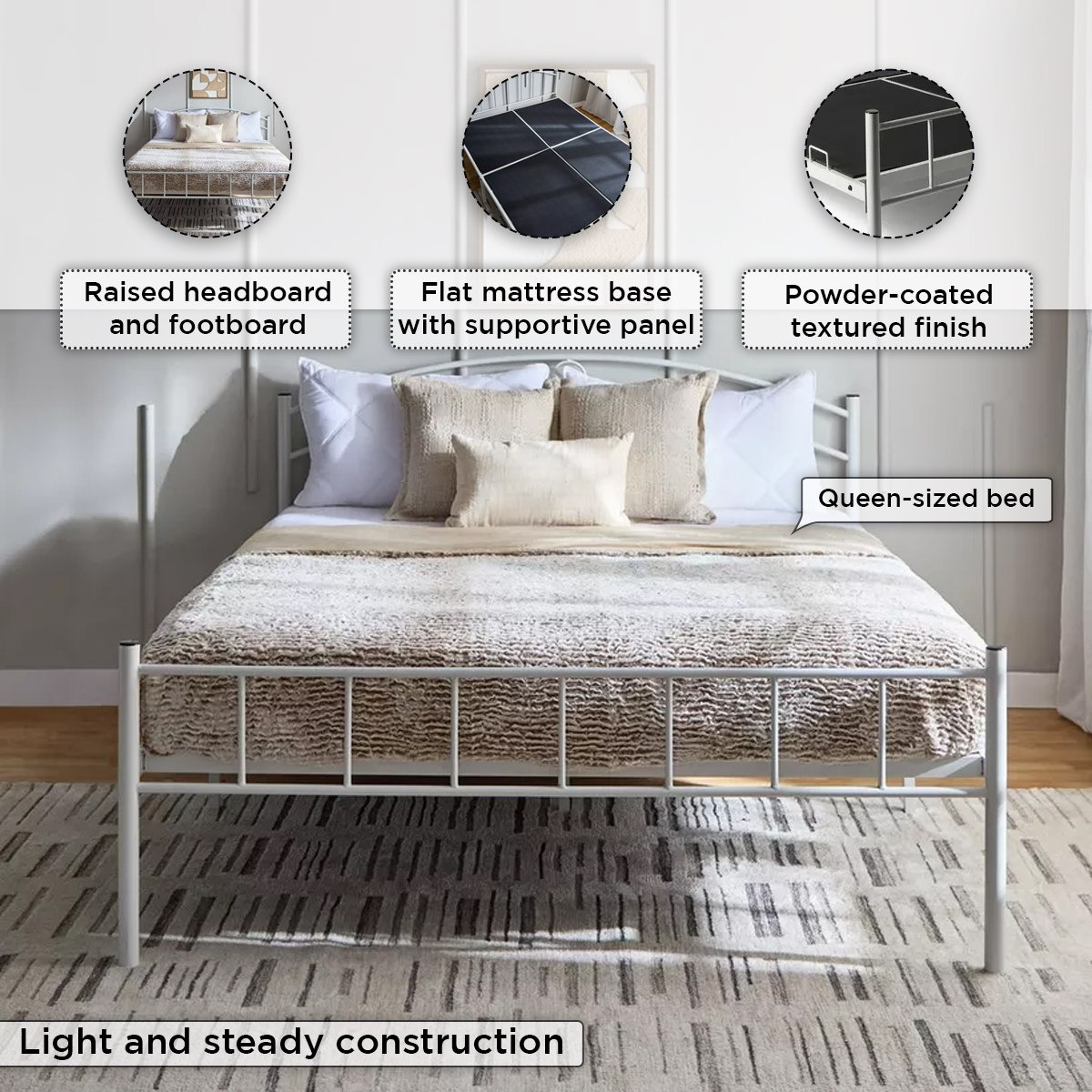 سرير كوين معدني - كورنيل فروست من موڤو - 140x200 سم-hbxbedroom-bedsandbedsets-beds-queen-image-5