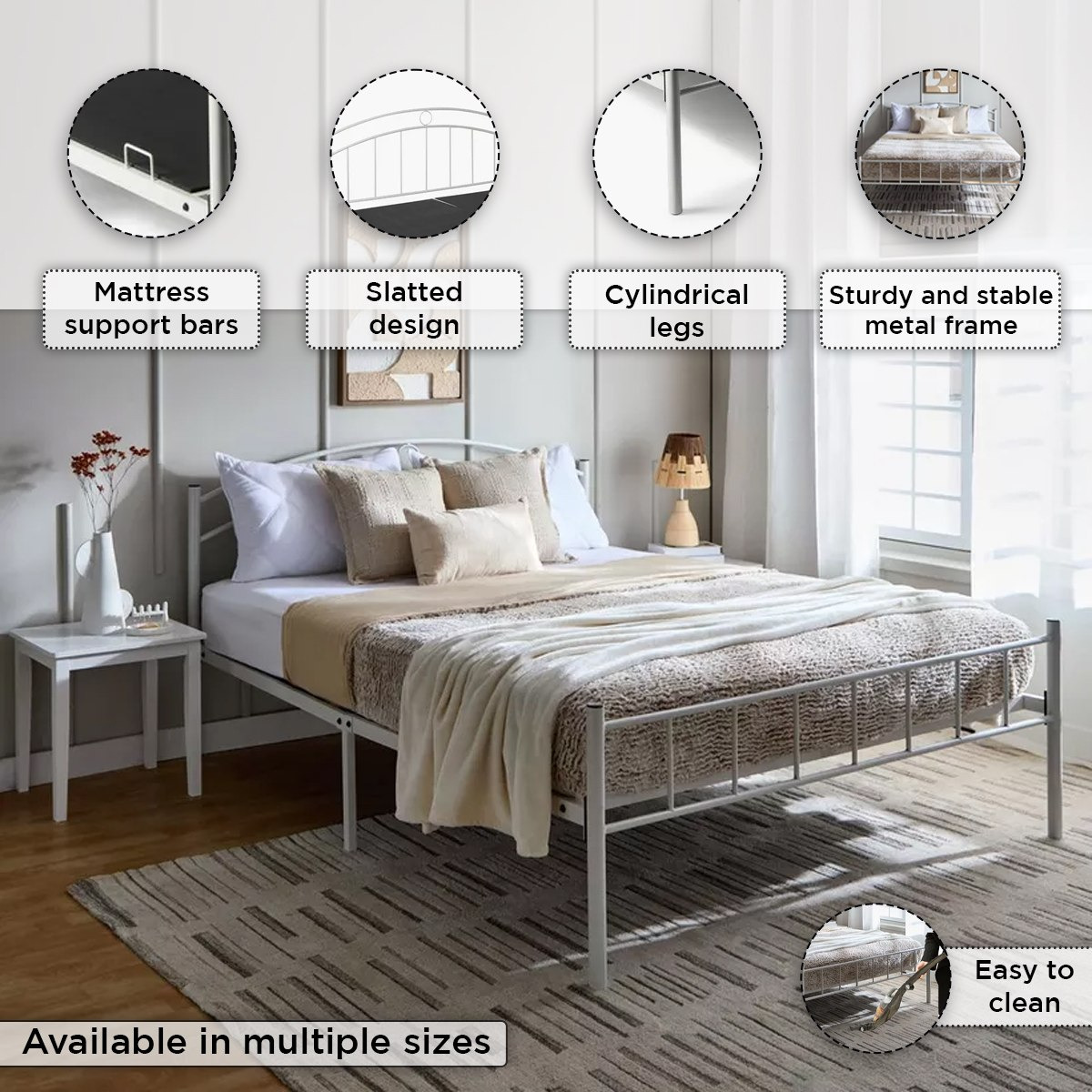 سرير كوين معدني - كورنيل فروست من موڤو - 140x200 سم-hbxbedroom-bedsandbedsets-beds-queen-image-6