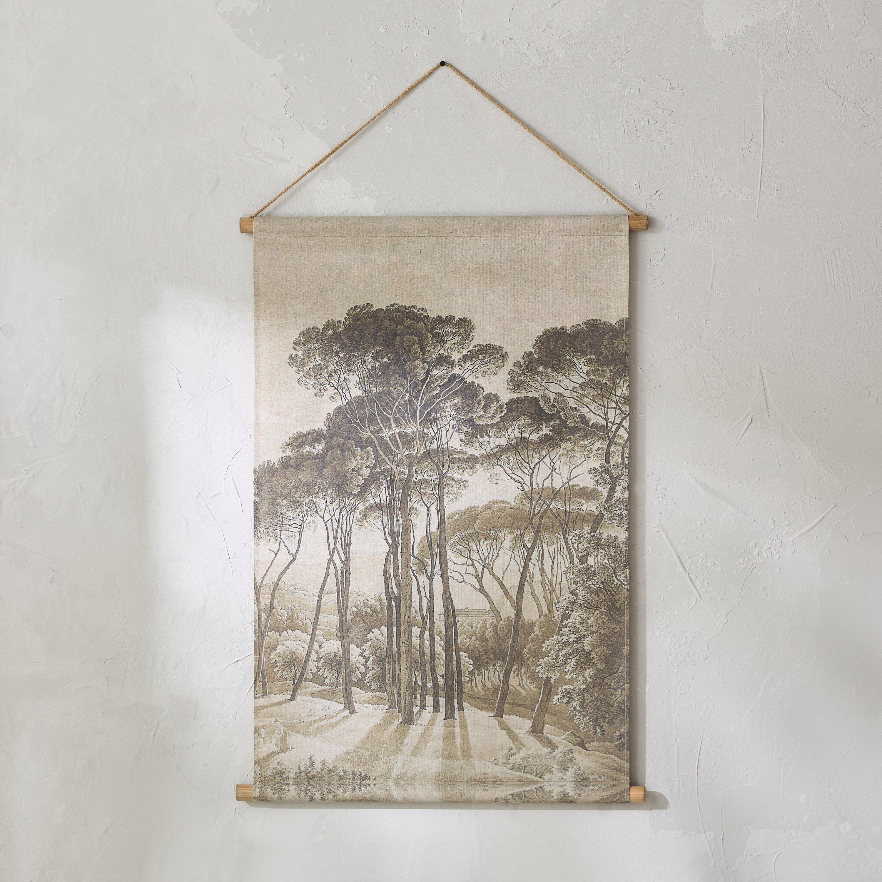 زينة حائط معلقة بتصميم أشجار من قماش الكتان وخشب التنوب من فولجا - 64x92 سم-hbxhomeware-hbxdecorandfurnishings-image-2