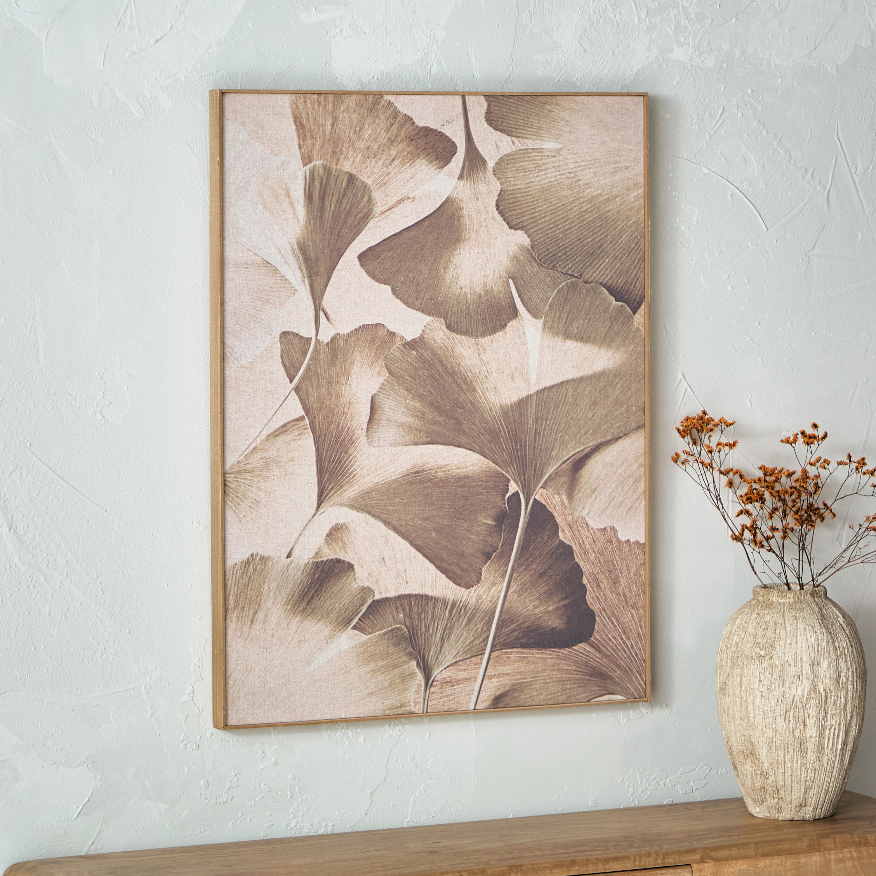 لوحة كانفاس مؤطرة بأوراق شجر من فولجا - 60x80 سم-hbxhomeware-hbxdecorandfurnishings-image-1