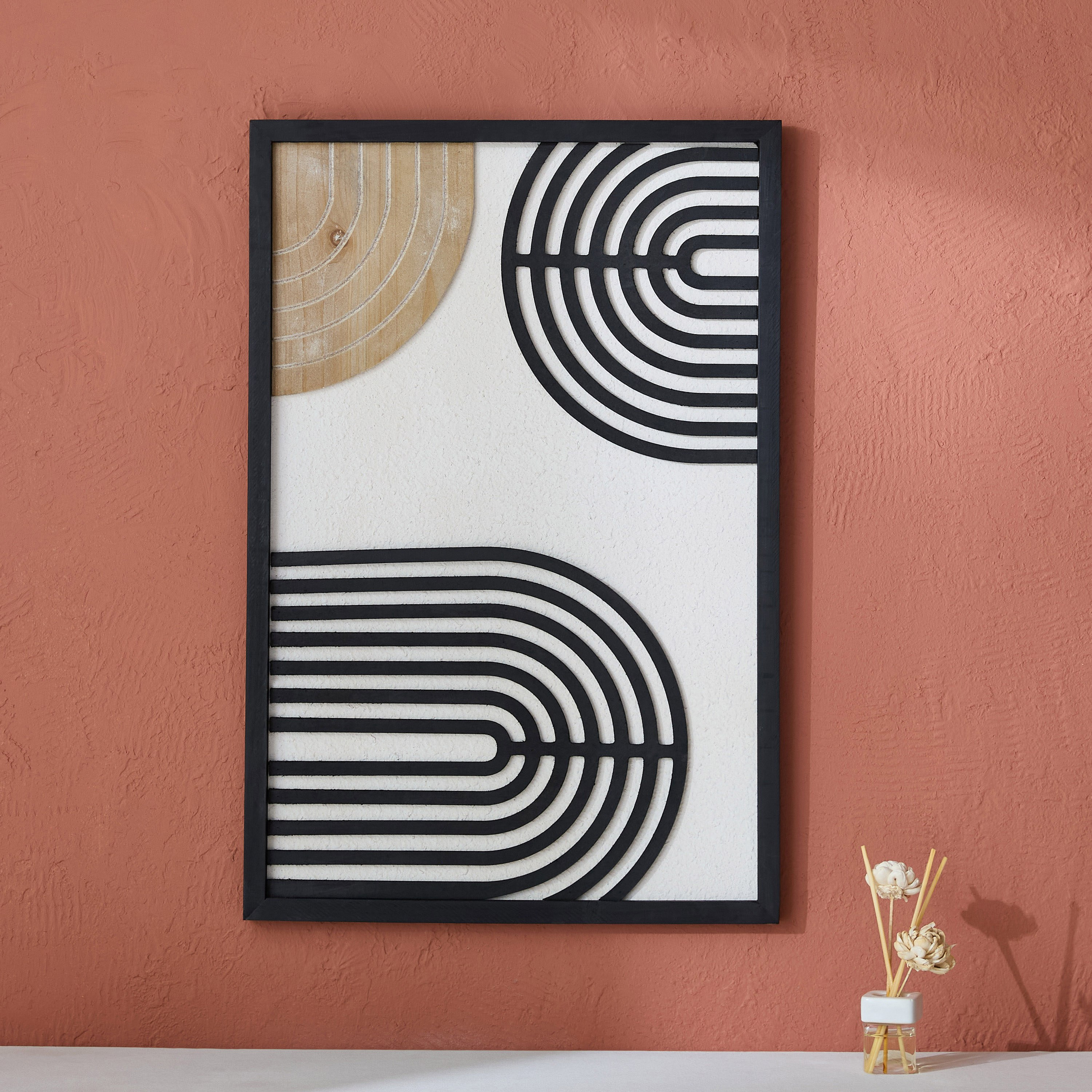 لوحة مؤطرة بتصميم تجريدي وخلفية ورق معاد تدويره من من فولجا - 40x60 سم-hbxhomeware-hbxdecorandfurnishings-image-2