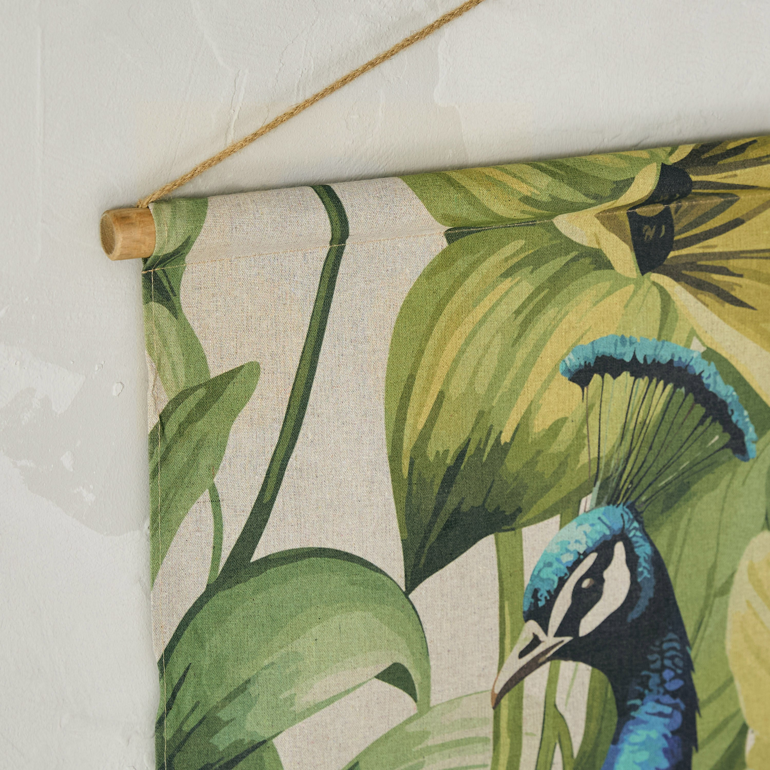 Volga Peacock Linen Fir Wood Tapestry - 125x145x25 cm-hbxhomeware-hbxdecorandfurnishings-image-4