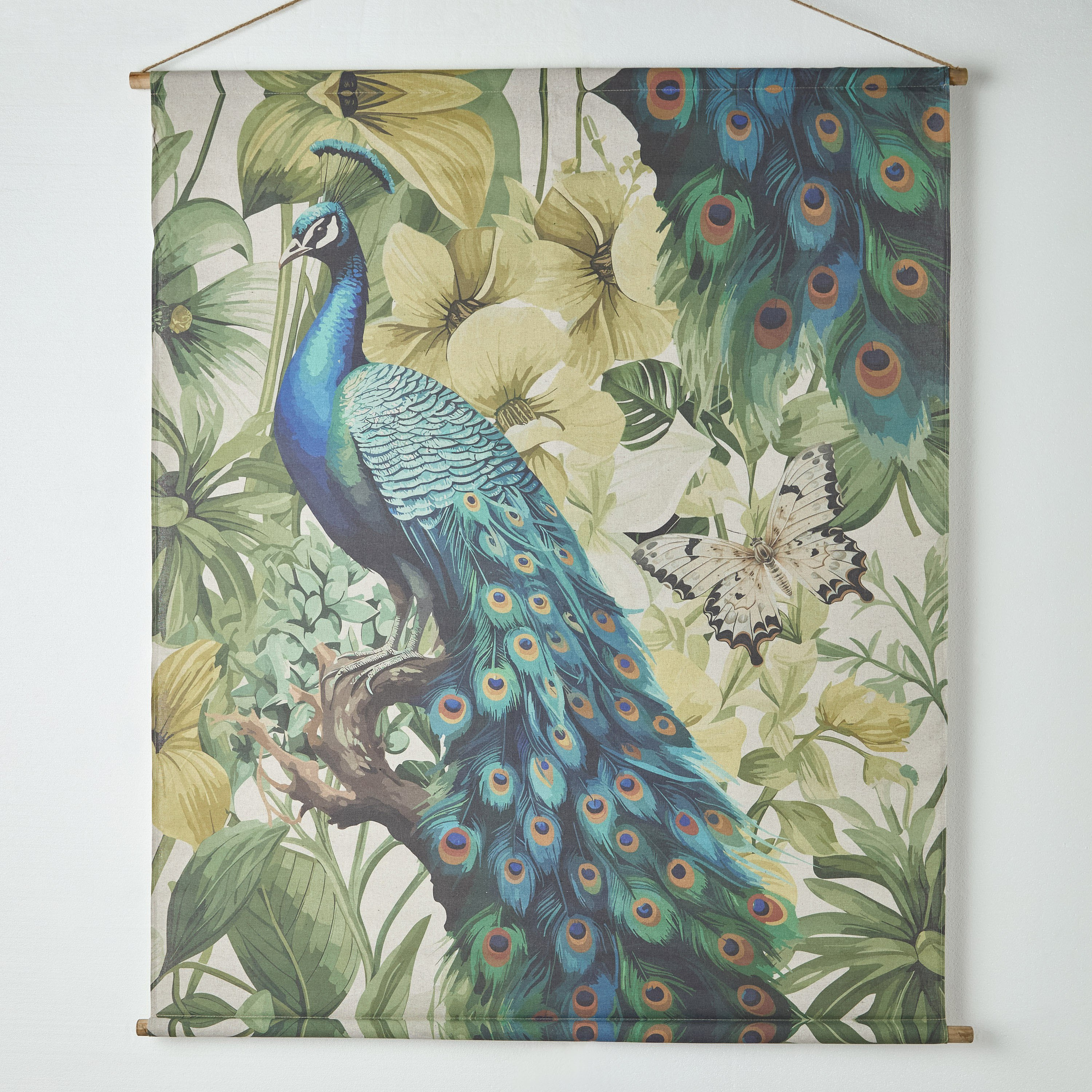 Volga Peacock Linen Fir Wood Tapestry - 125x145x25 cm-hbxhomeware-hbxdecorandfurnishings-image-6