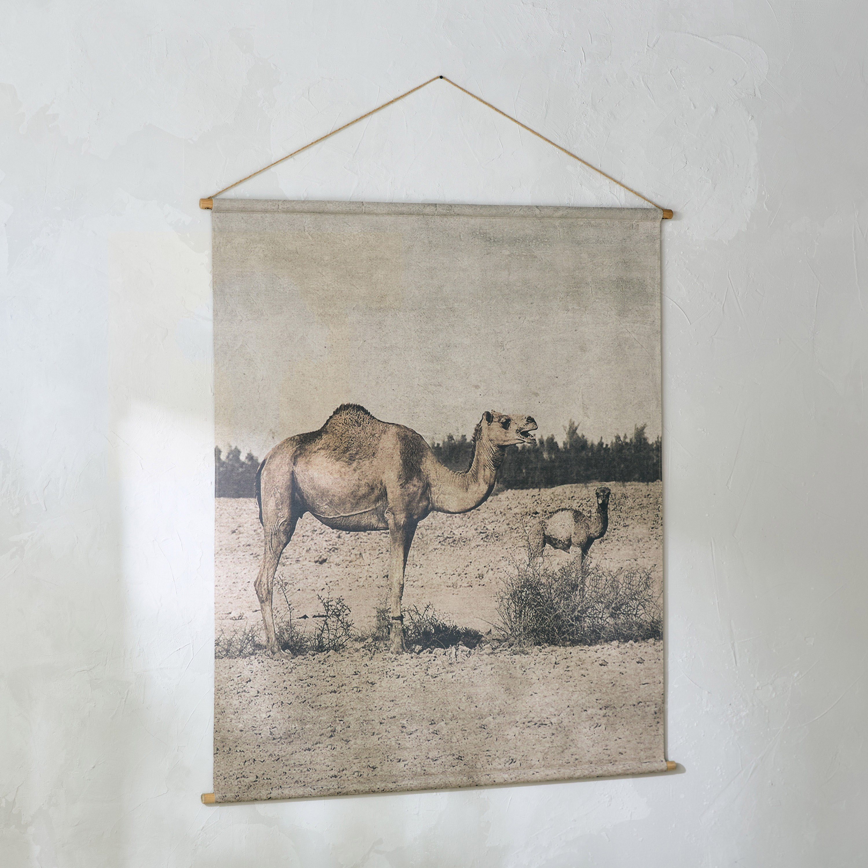 لوحة جمل من قماش الكتان وخشب التنوب من فولجا - 125x145x25 سم-hbxhomeware-hbxdecorandfurnishings-image-1