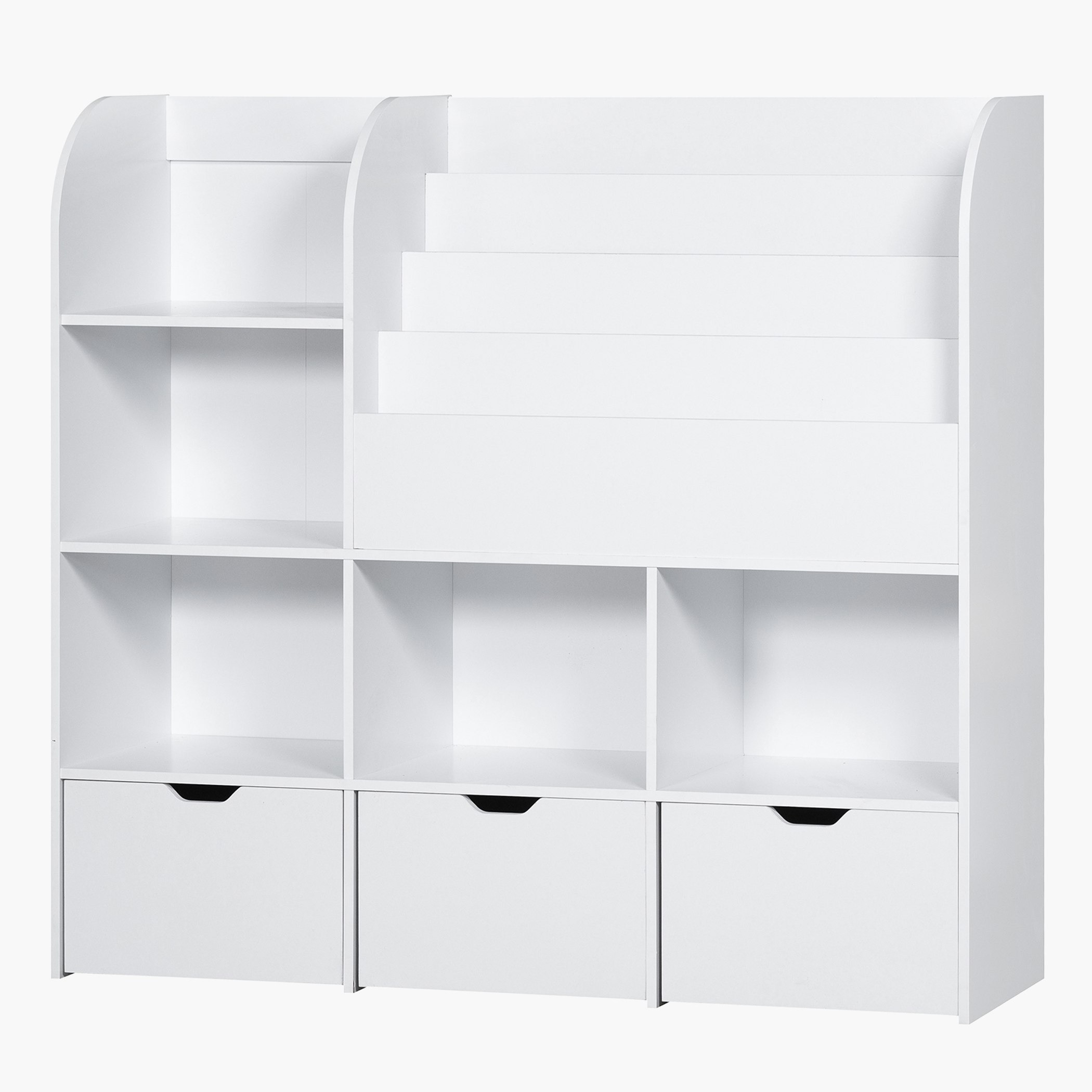 Movo Vanilla Cosmic Storage Cabinet and Bookcase with 3 Drawers-hbxfurniture-office-bookcases-image-3