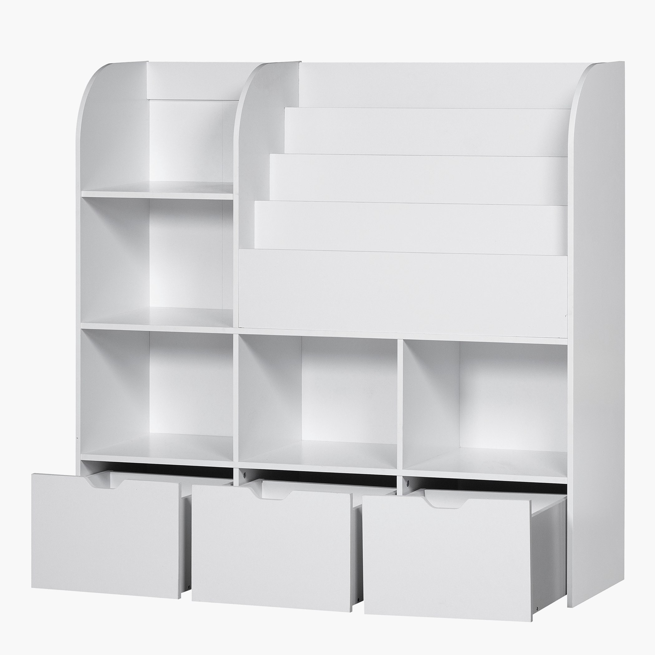 Movo Vanilla Cosmic Storage Cabinet and Bookcase with 3 Drawers-hbxfurniture-office-bookcases-image-6