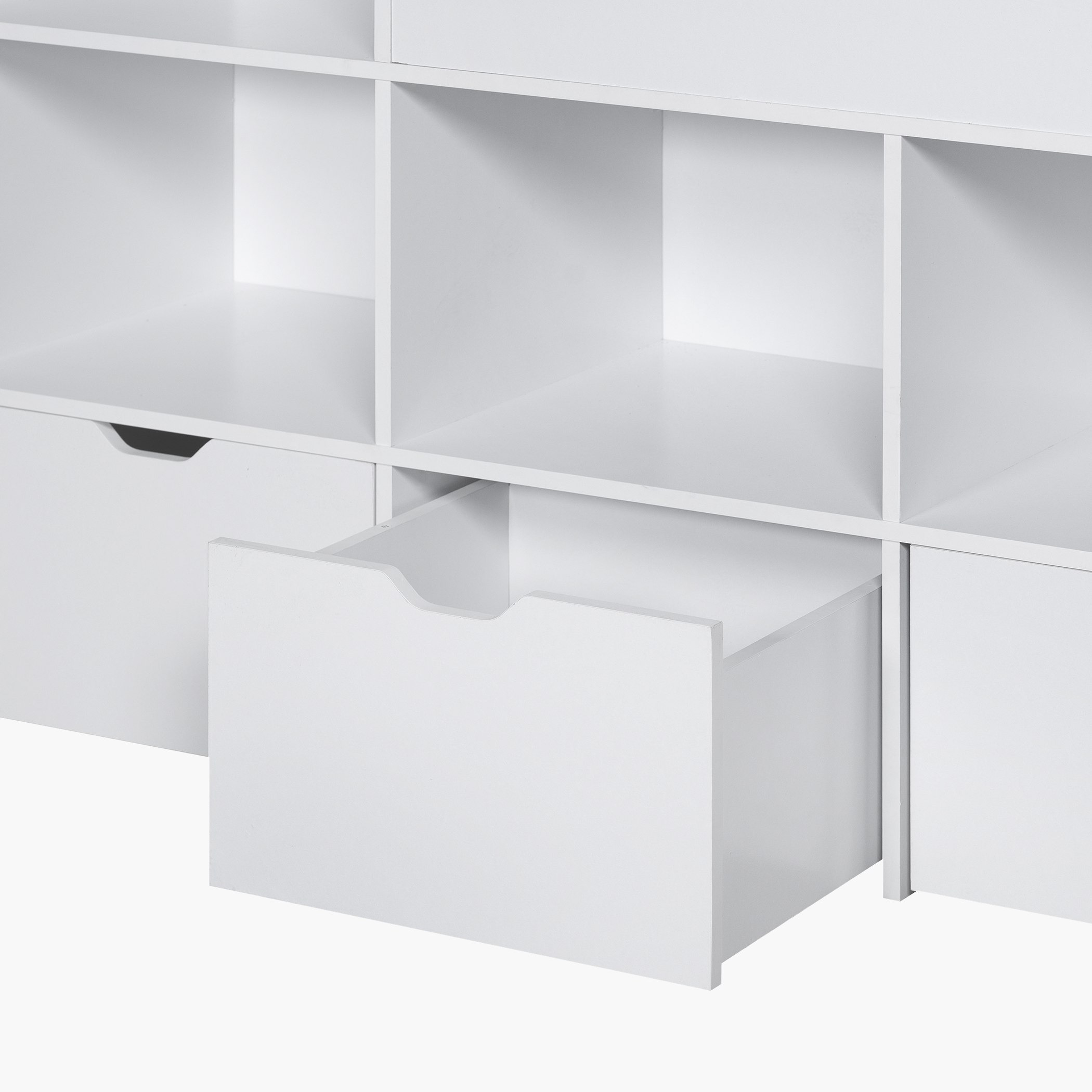 Movo Vanilla Cosmic Storage Cabinet and Bookcase with 3 Drawers-hbxfurniture-office-bookcases-image-7