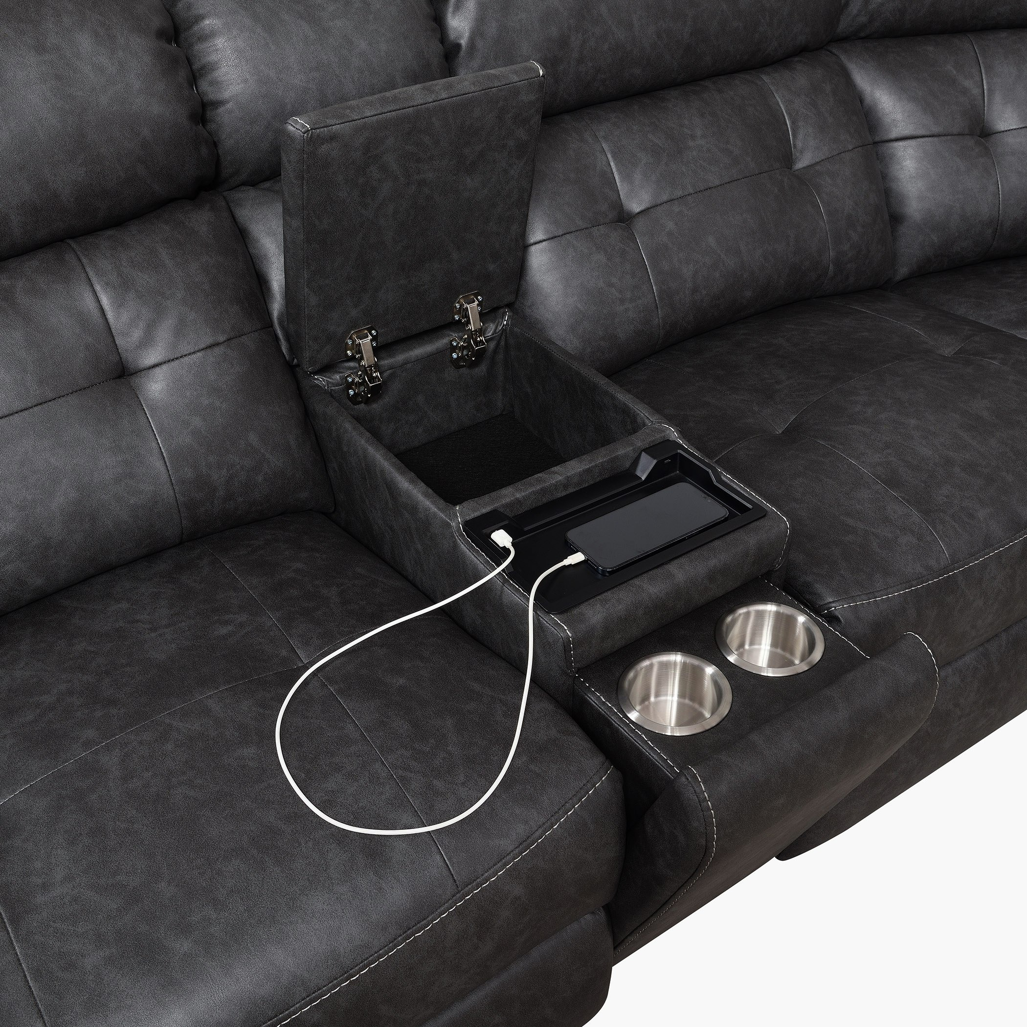 كنبة استرخاء ركنية قماشية مقسمة 5 مقاعد مع طاولتي كونسول من برادلي-hbxlivingroom-sofasandarmchairs-cornersofas-image-17