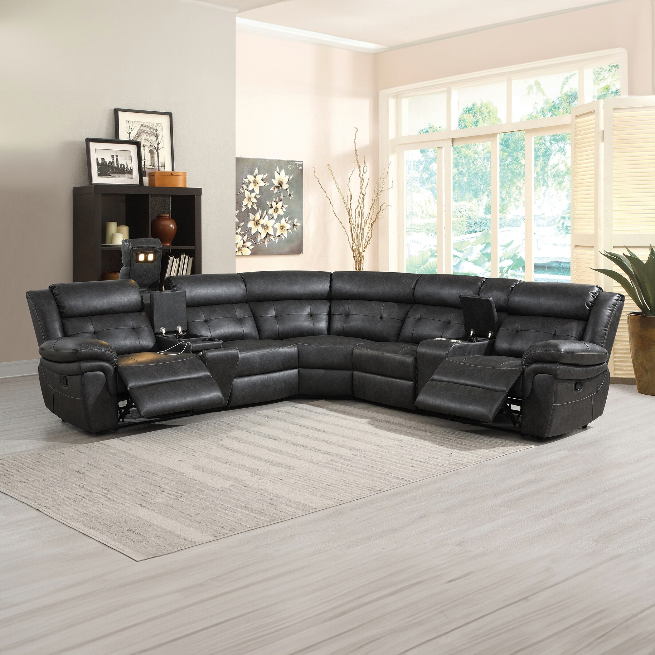 كنبة استرخاء ركنية قماشية مقسمة 5 مقاعد مع طاولتي كونسول من برادلي-hbxlivingroom-sofasandarmchairs-cornersofas-image-2