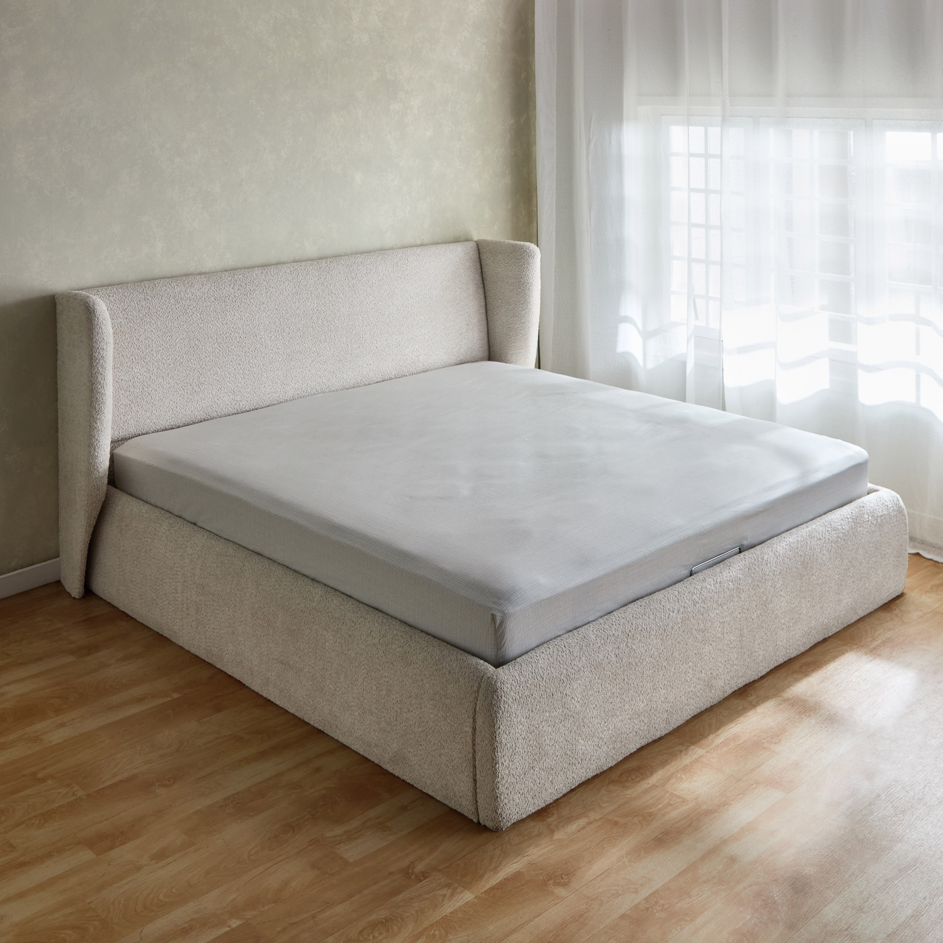شرشف مطّاطي كوين قطن بطبعات ويلكم من هيوستن- 150x200+33 سم-hbxhomeware-bedding-fittedsheets-image-1