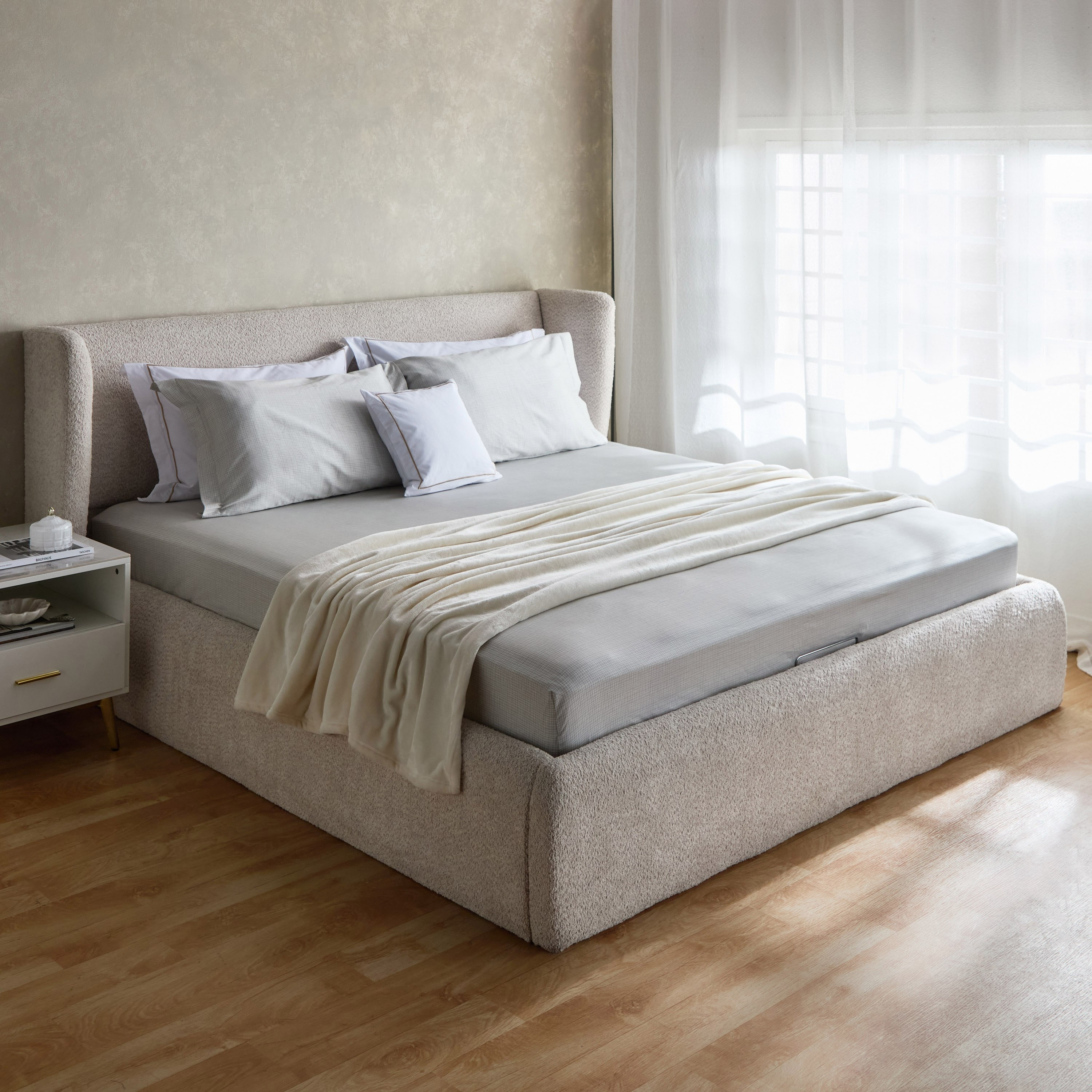 شرشف مطّاطي كوين قطن بطبعات ويلكم من هيوستن- 150x200+33 سم-hbxhomeware-bedding-fittedsheets-image-7