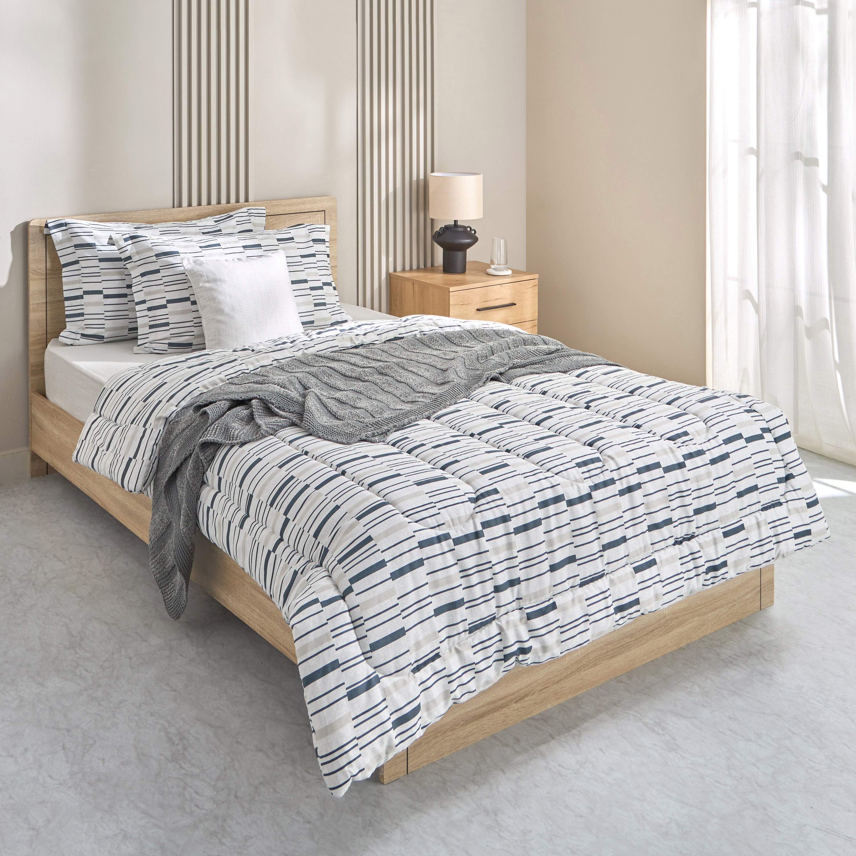 طقم لحاف توين 3 قطع قطن بطبعات ويلكم من هيوستن - 160x220 سم-hbxhomeware-hbxbedroom-image-8