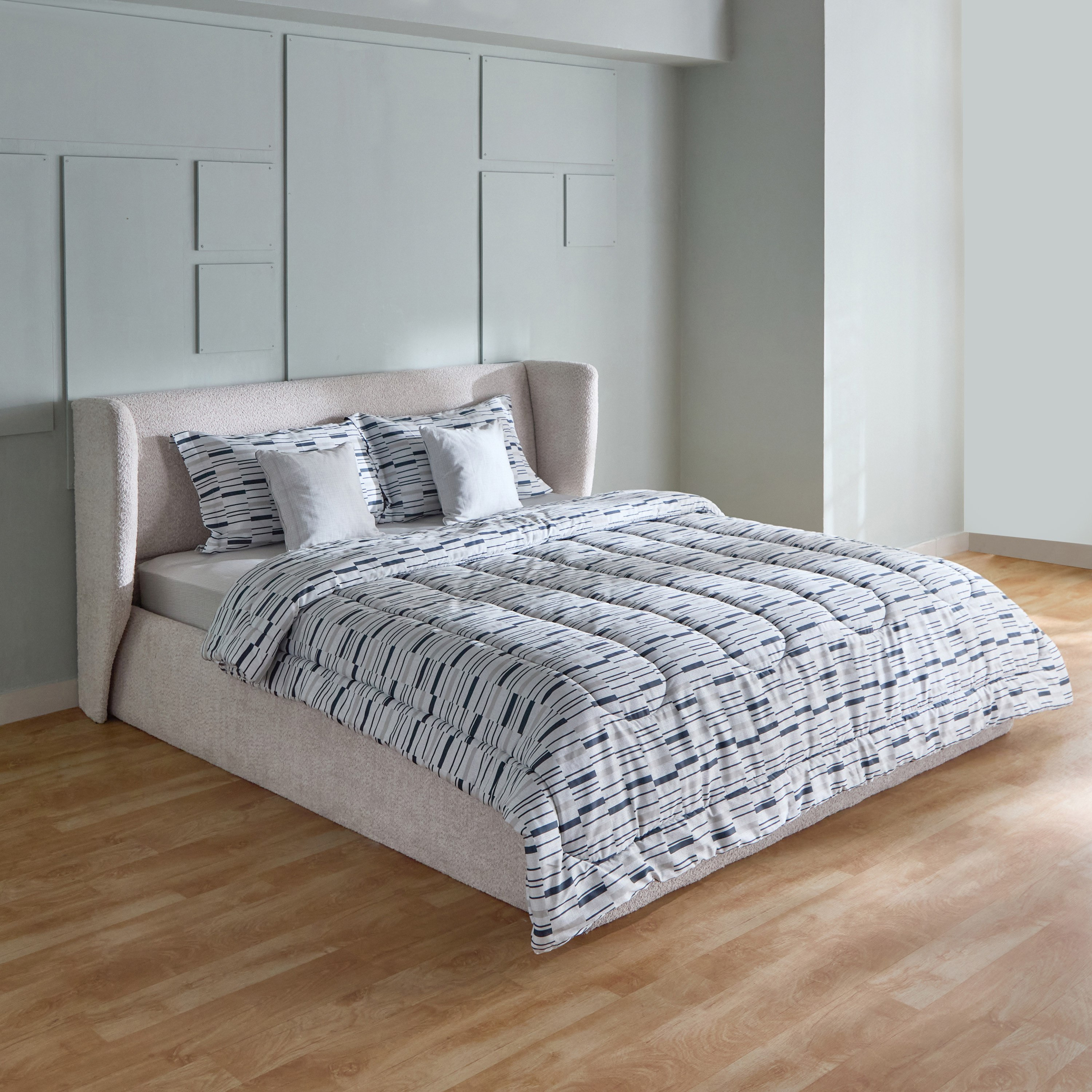 طقم لحاف كينج 5 قطع قطن بطبعات ويلكم من هيوستن - 220x240 سم-hbxhomeware-hbxbedroom-image-2
