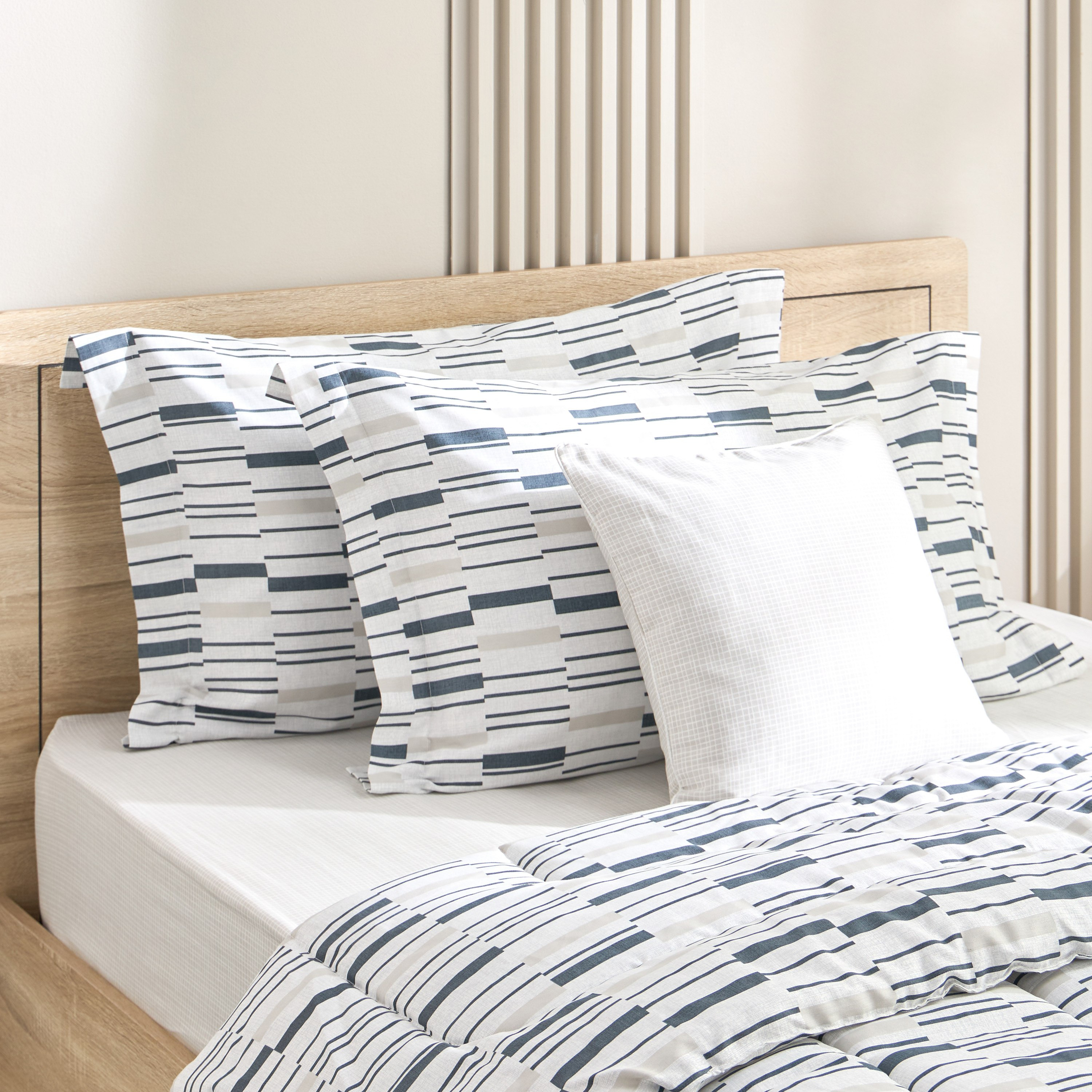 طقم لحاف مزدوج قطن  بطبعات 5 قطع ويلكوم من هيوستن- 160x220 سم-hbxhomeware-hbxbedroom-image-1
