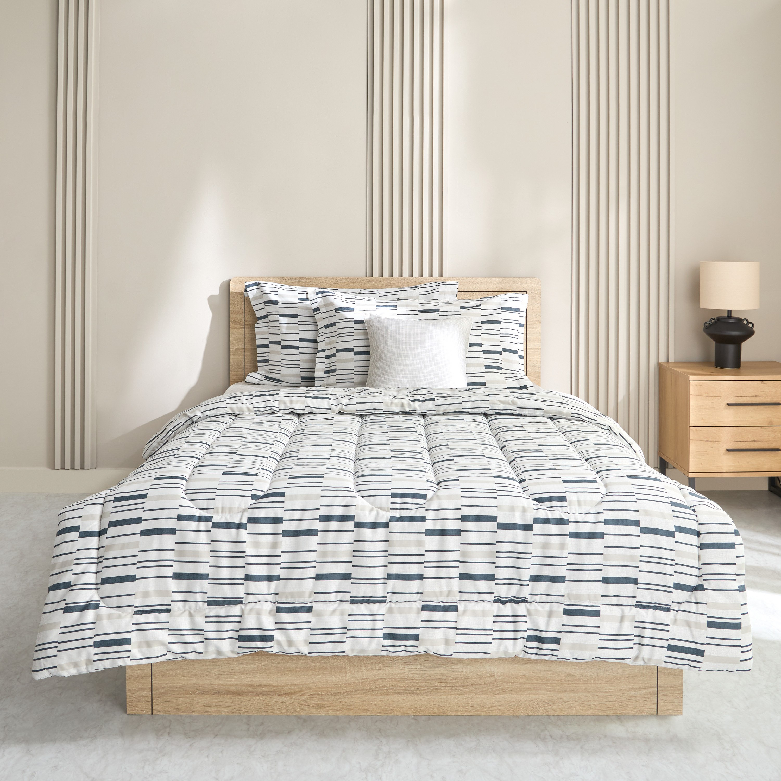 طقم لحاف مزدوج قطن  بطبعات 5 قطع ويلكوم من هيوستن- 160x220 سم-hbxhomeware-hbxbedroom-image-3