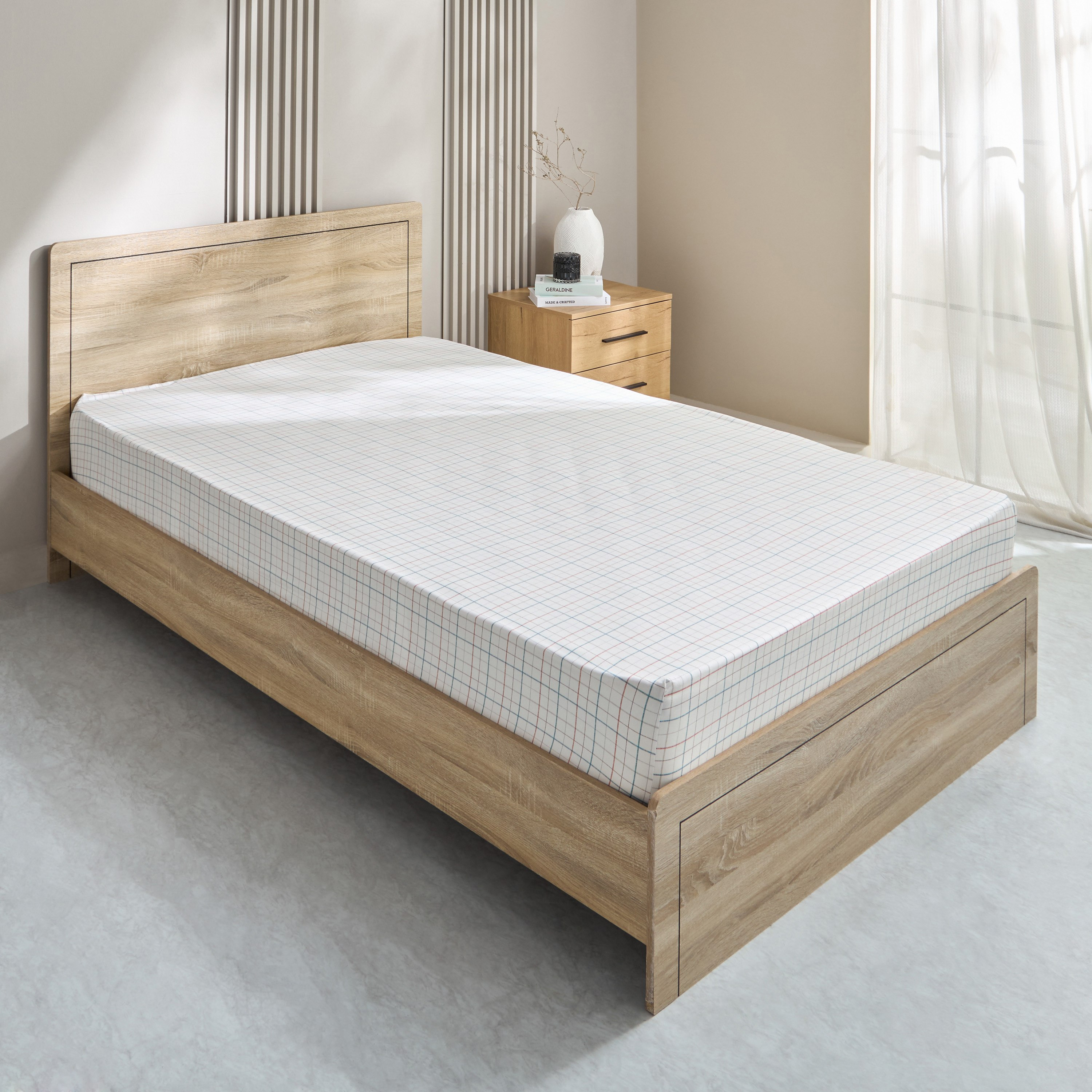 شرشف مطّاطي زوجي قطن بطبعات من هيوستن - 120x200+33 سم-hbxhomeware-hbxbedroom-image-1