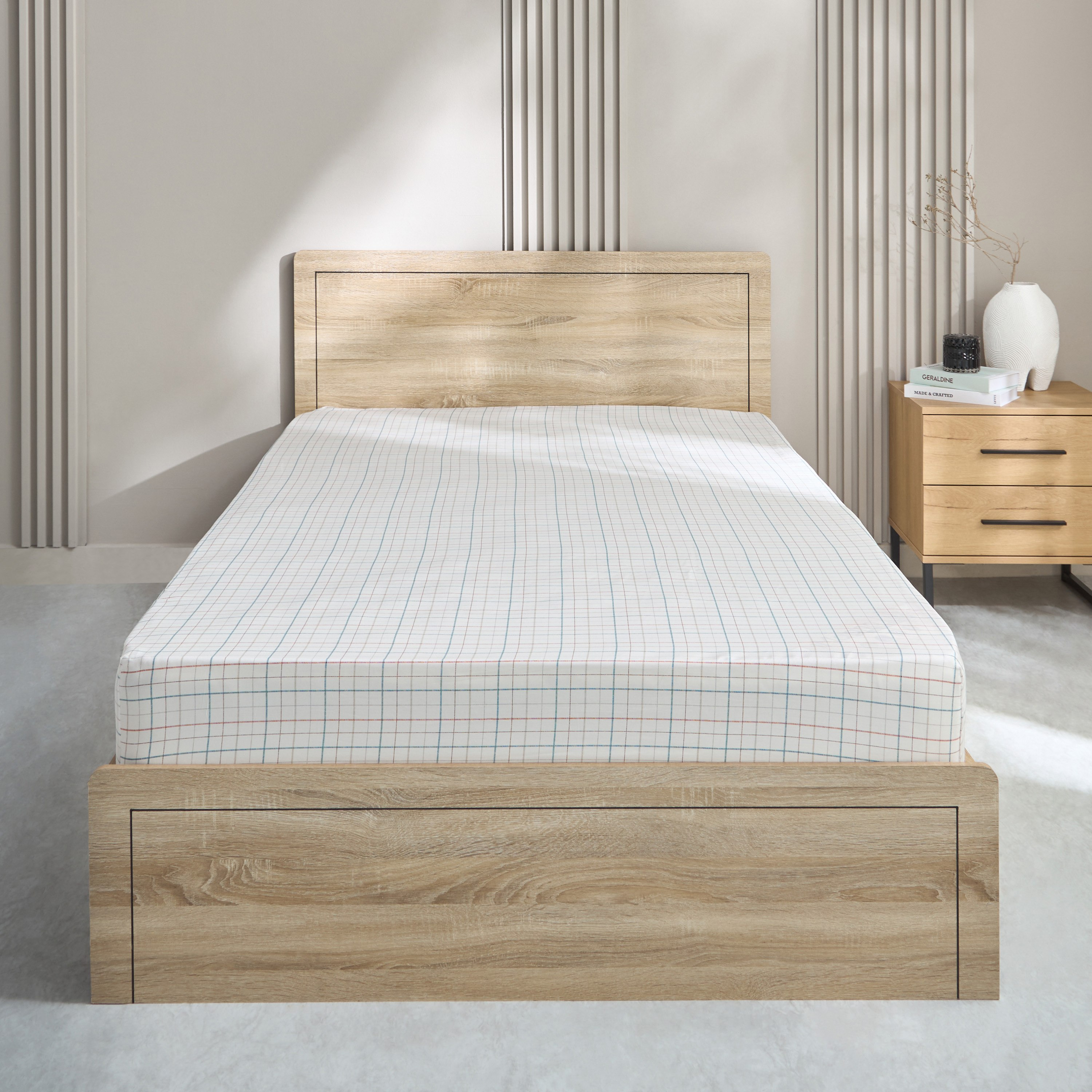 شرشف مطّاطي زوجي قطن بطبعات من هيوستن - 120x200+33 سم-hbxhomeware-hbxbedroom-image-2
