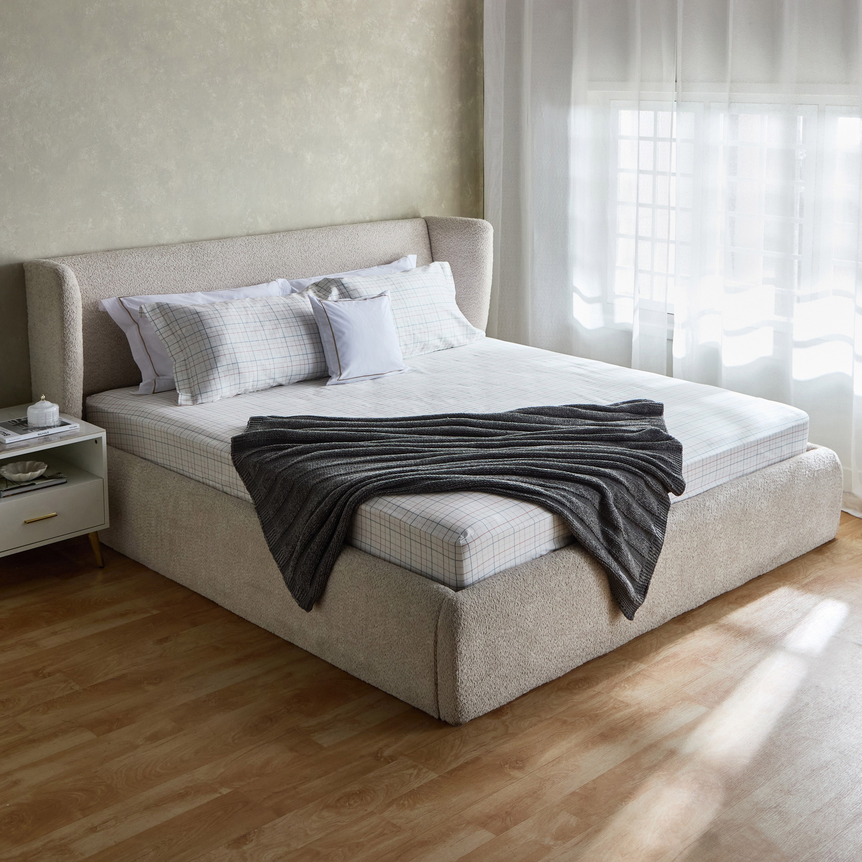 شرشف مطّاطي كوين قطن بطبعات بارل من هيوستن - 150x200+33 سم-hbxhomeware-hbxbedroom-image-6