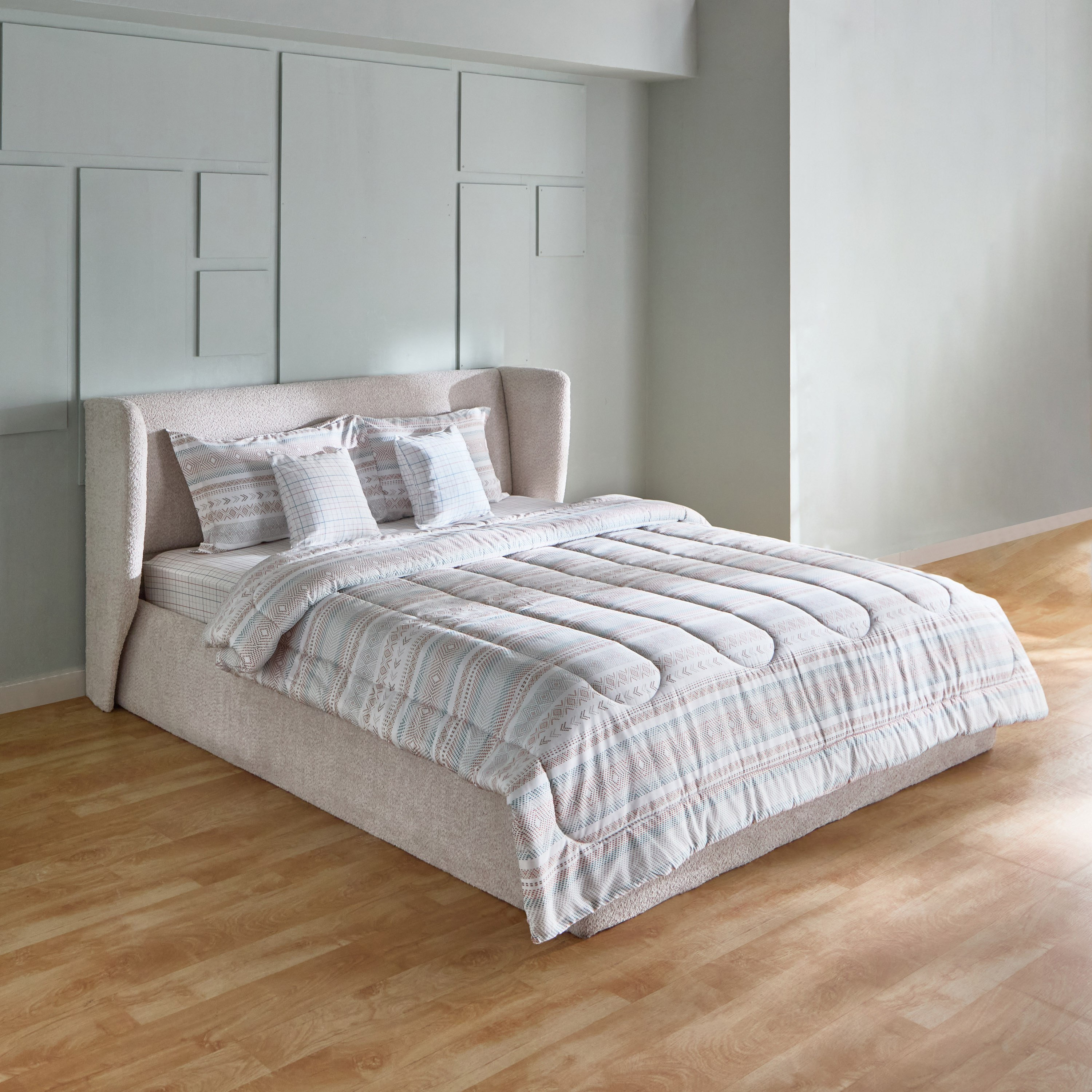 طقم لحاف سوبر كينج قطن بطبعات 5 قطع بارل من هيوستن - 240x240 سم-hbxhomeware-hbxbedroom-image-2