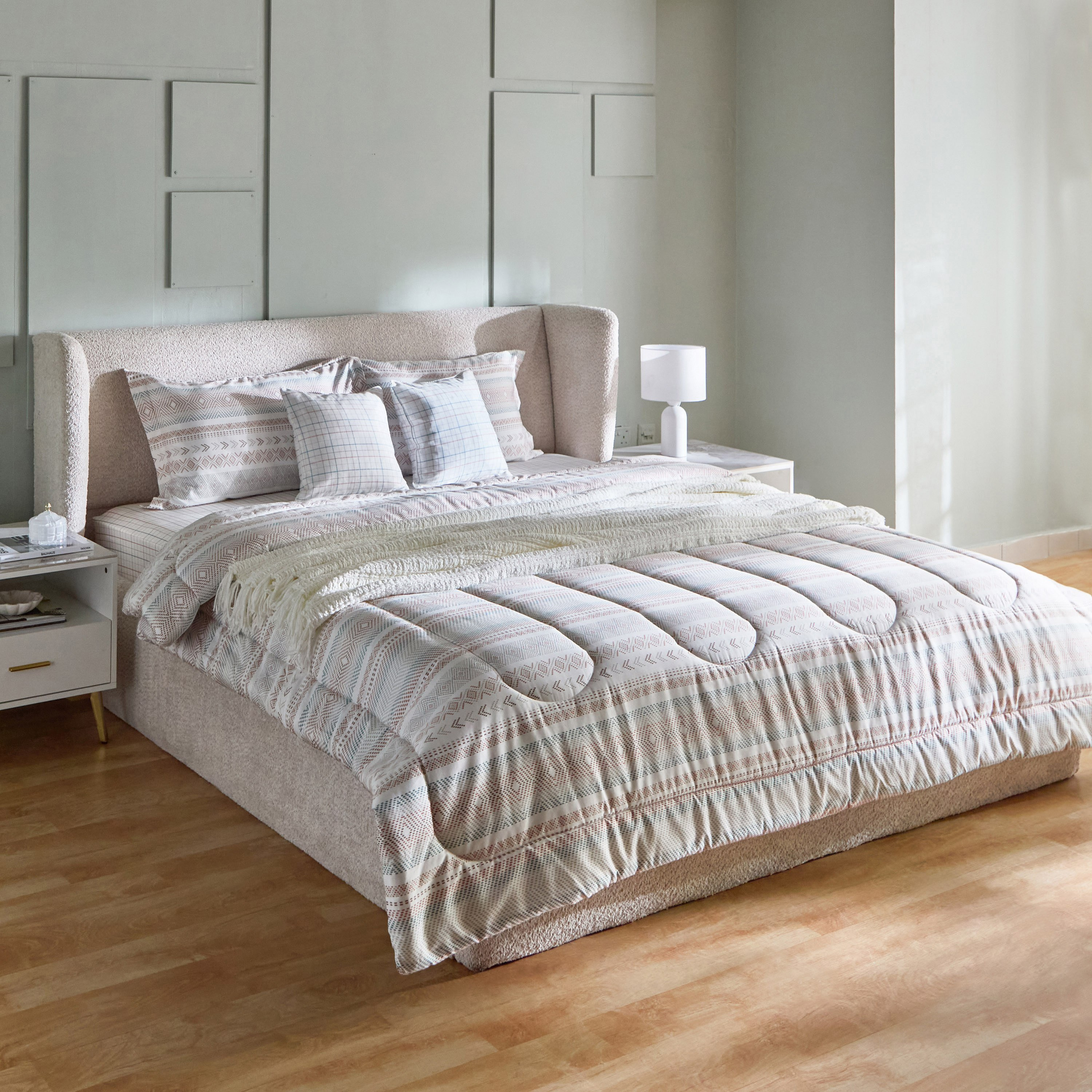 طقم لحاف سوبر كينج قطن بطبعات 5 قطع بارل من هيوستن - 240x240 سم-hbxhomeware-hbxbedroom-image-9
