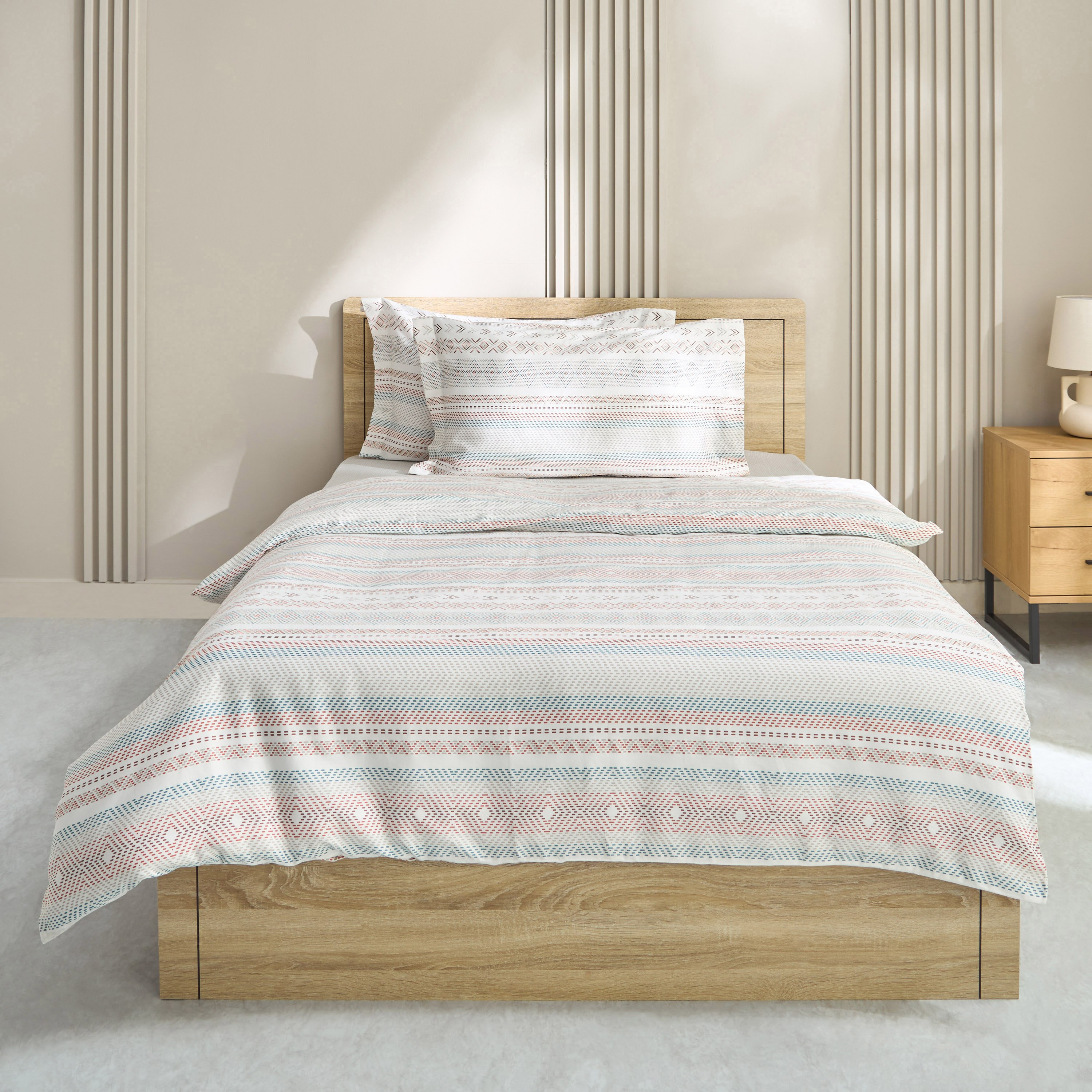Houston Paarl 3-Piece Printed Cotton Twin Duvet Quilt Cover Set - 150x220 cm-hbxhomeware-hbxbedroom-image-2
