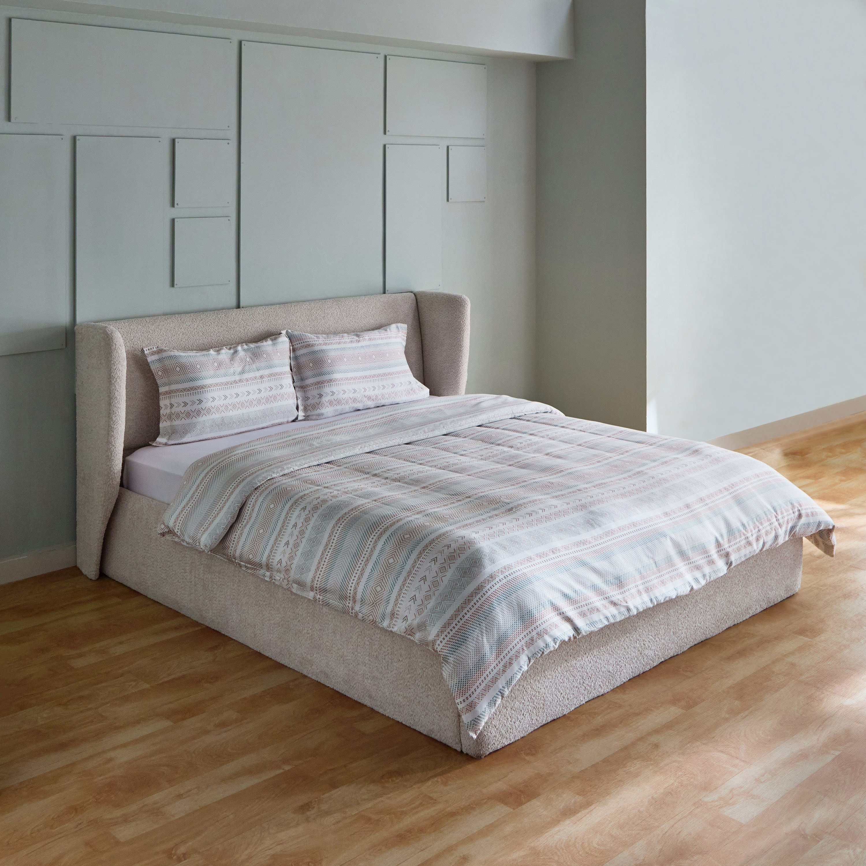 طقم غطاء لحاف مبطّن سوبر كينج قطن بطبعات 3 قطع بارل من هيُوستن - 240x220 سم-hbxhomeware-hbxbedroom-image-2