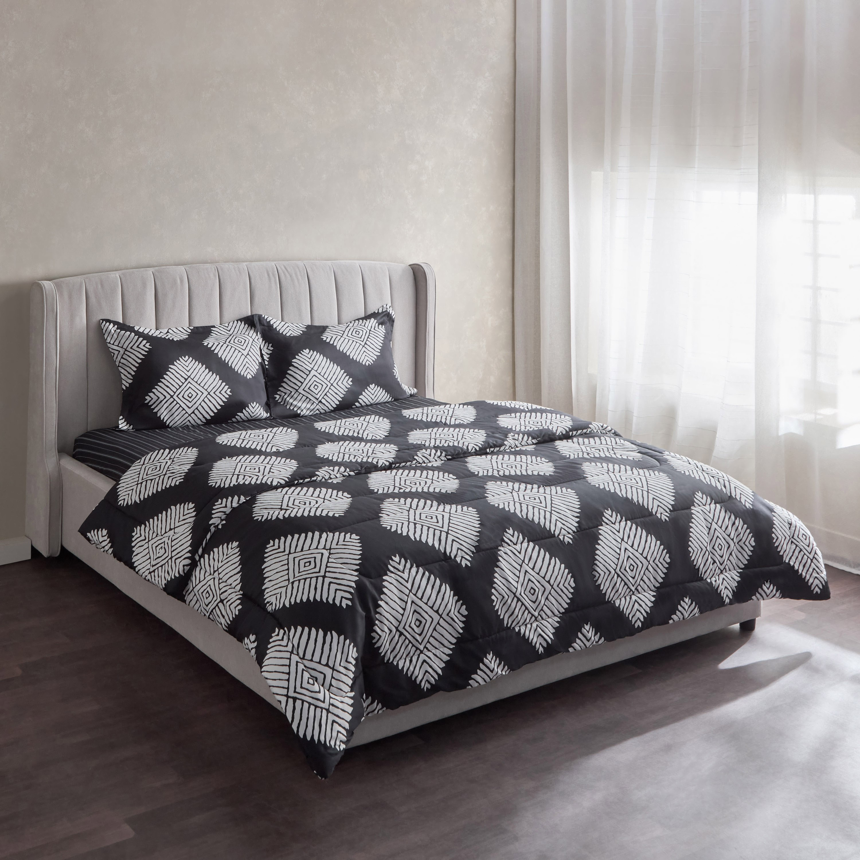 Houston Arno Printed Cotton 3-Piece Twin Comforter Set - 160x220 cm-hbxhomeware-hbxbedroom-image-2
