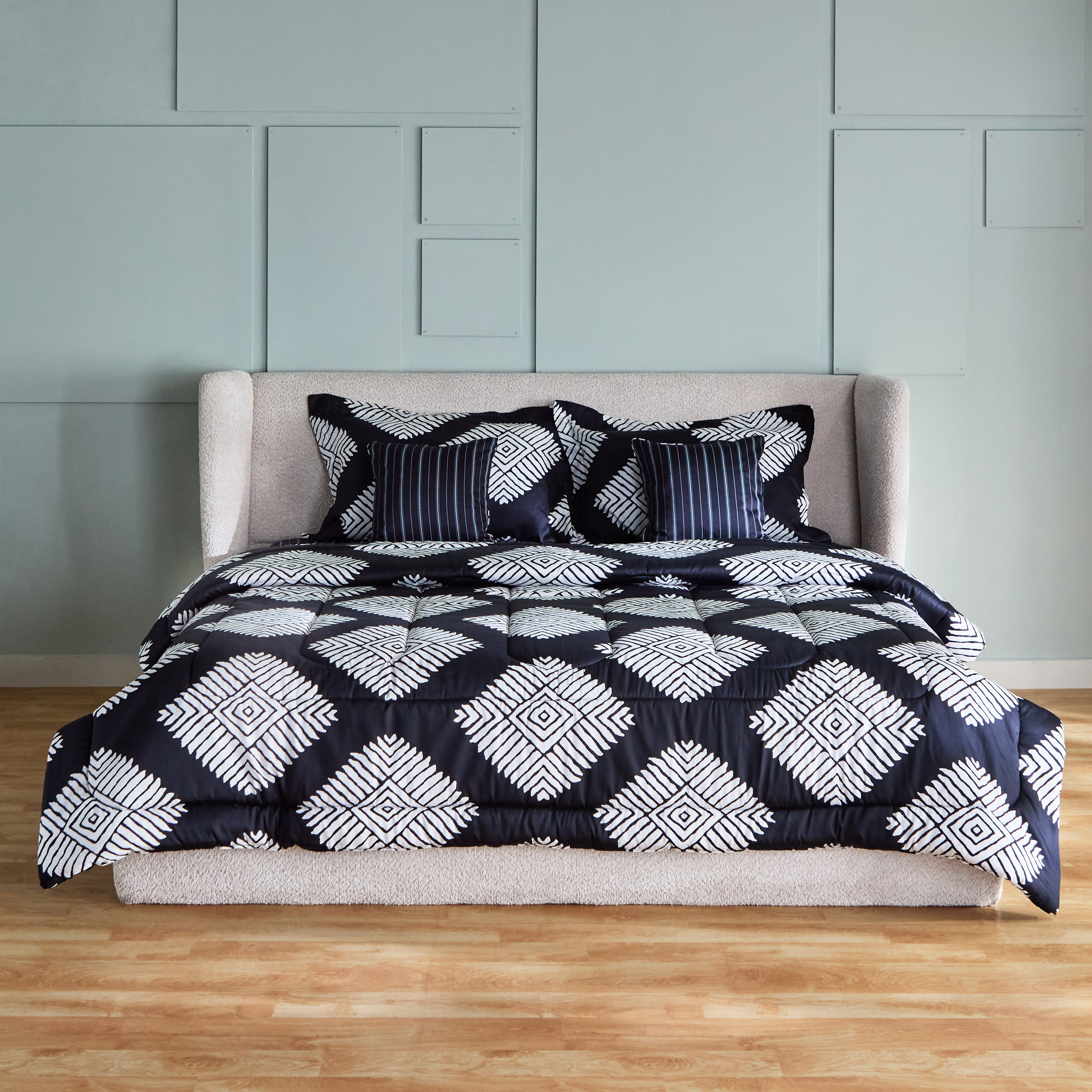 Houston Arno 5-Piece Cotton Printed King Comforter Set - 220x240 cm-hbxhomeware-hbxbedroom-image-3