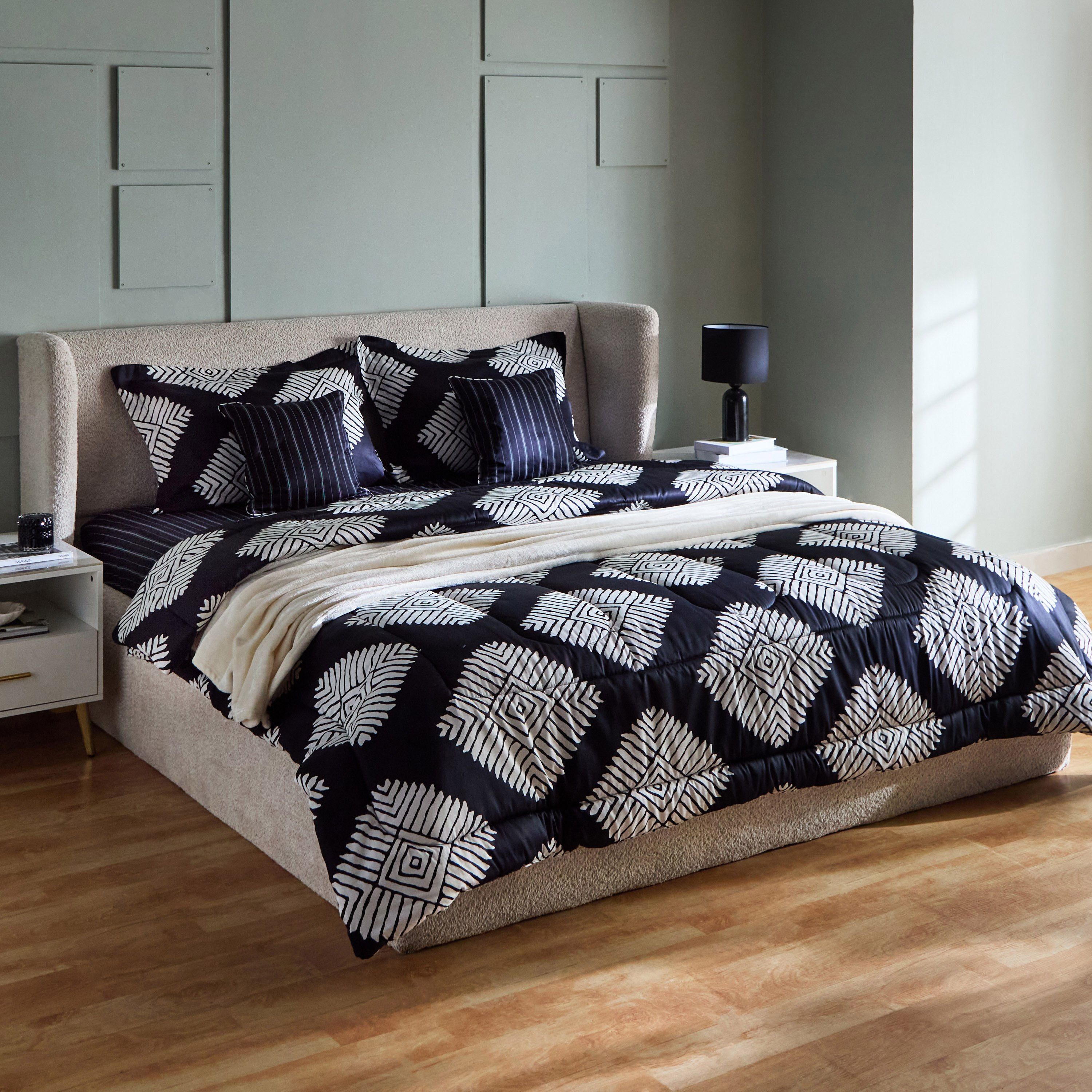 طقم لحاف سوبر كينج قطن بطبعات 5 قطع أرنو من هيوستن - 240x240 سم-hbxhomeware-hbxbedroom-image-7
