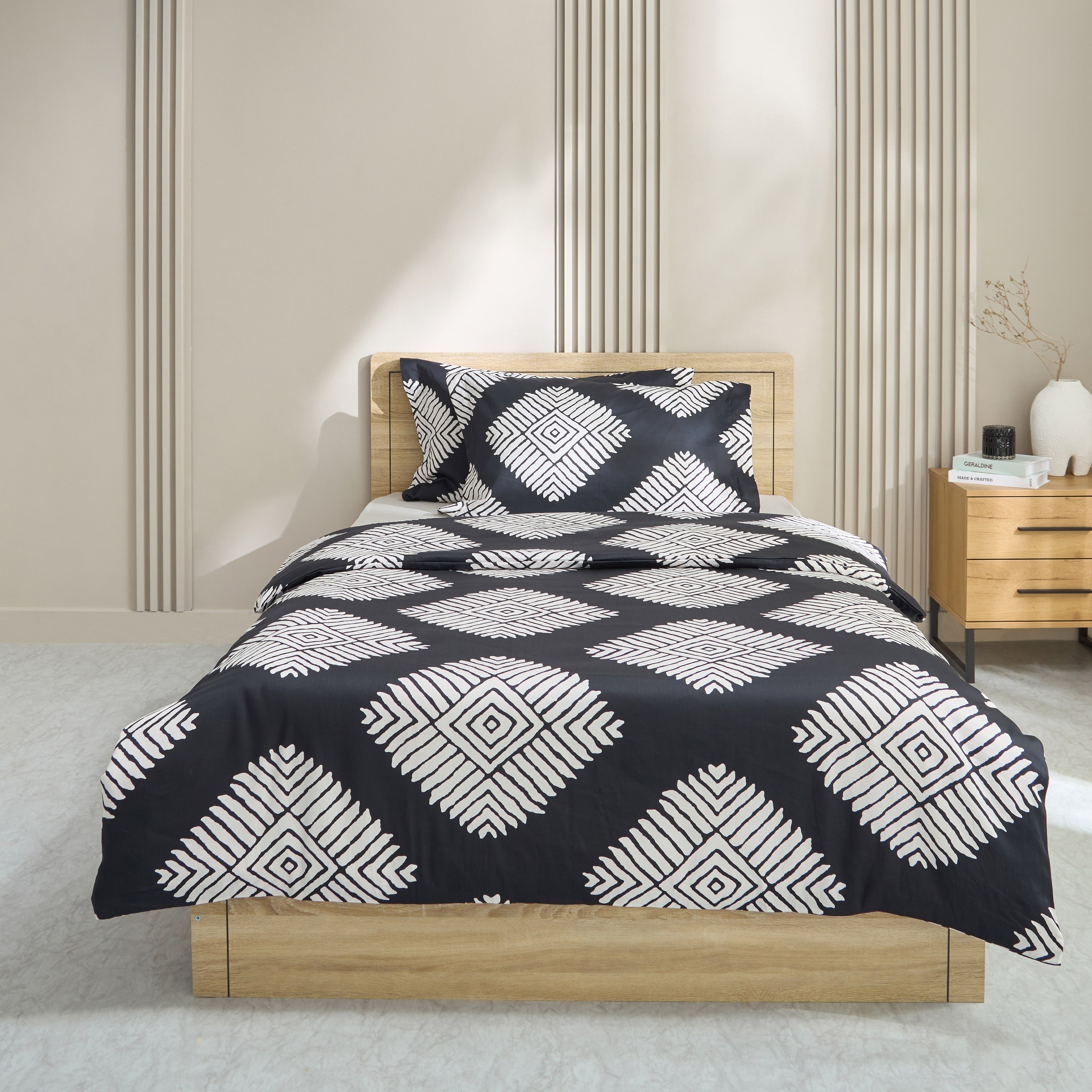 Houston Arno 3-Piece Printed Cotton Twin Duvet Quilt Cover Set - 150x220 cm-hbxhomeware-hbxbedroom-image-2